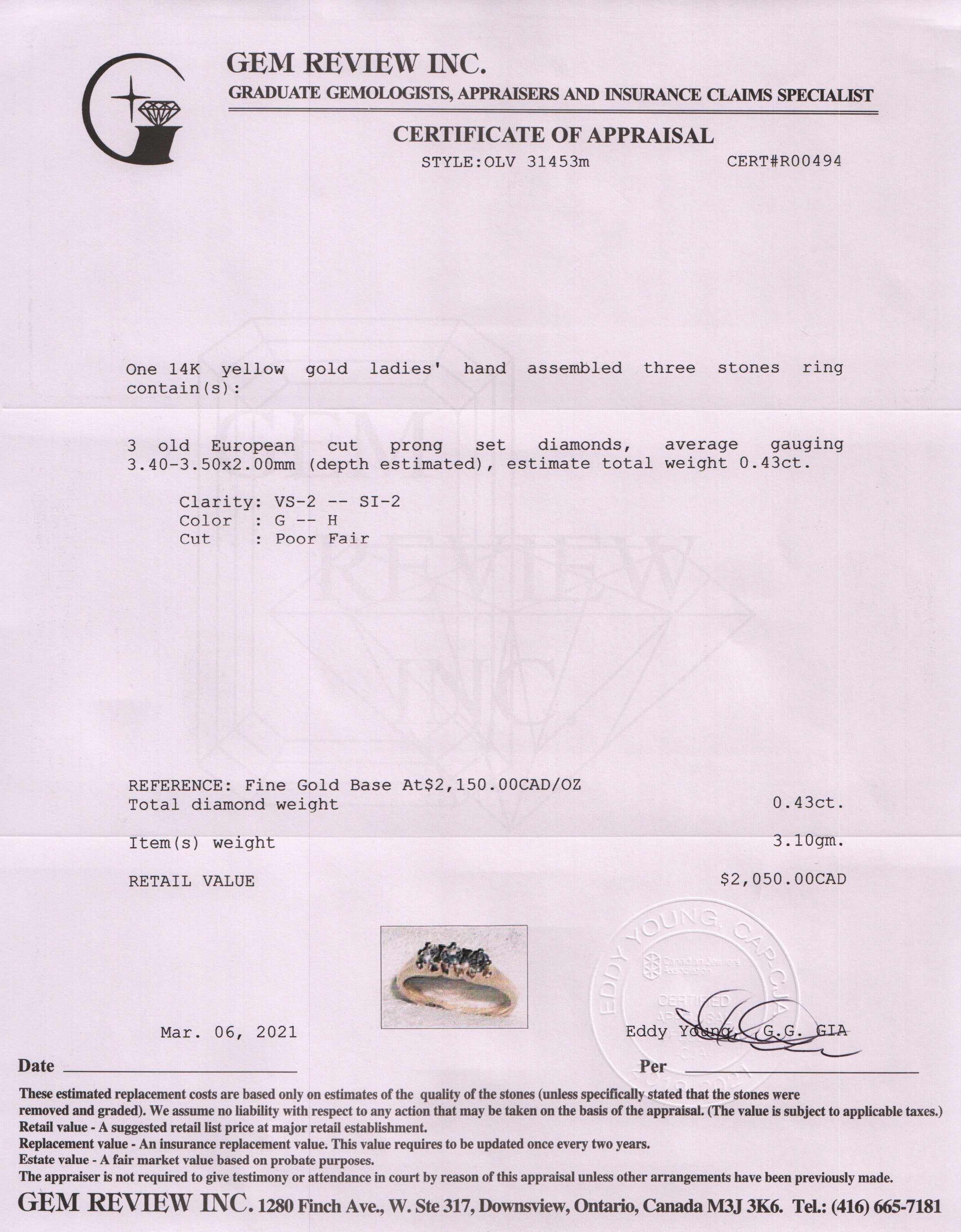 Antique Three Stone Diamond Ring