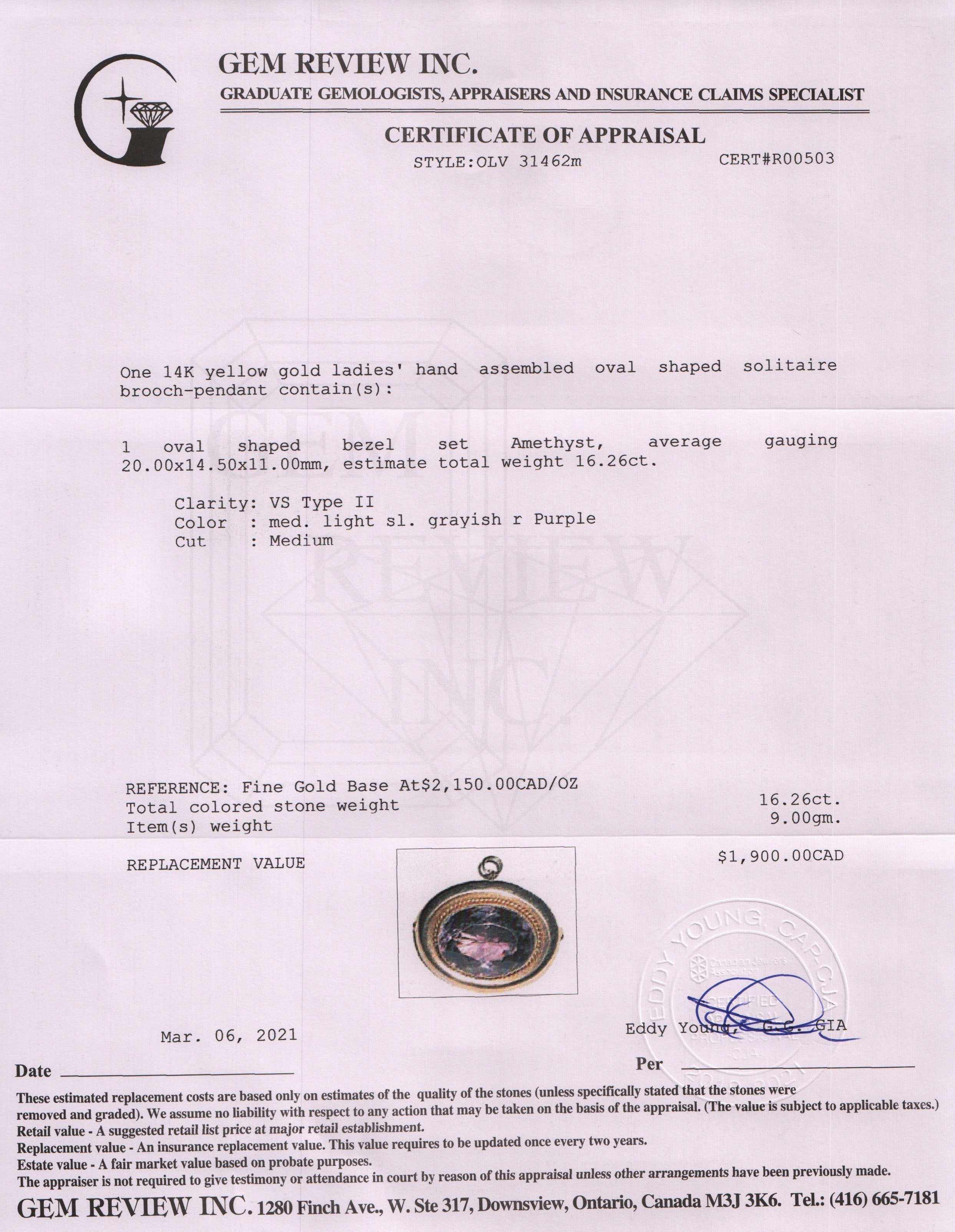 Antique Amethyst Brooch/Pendant