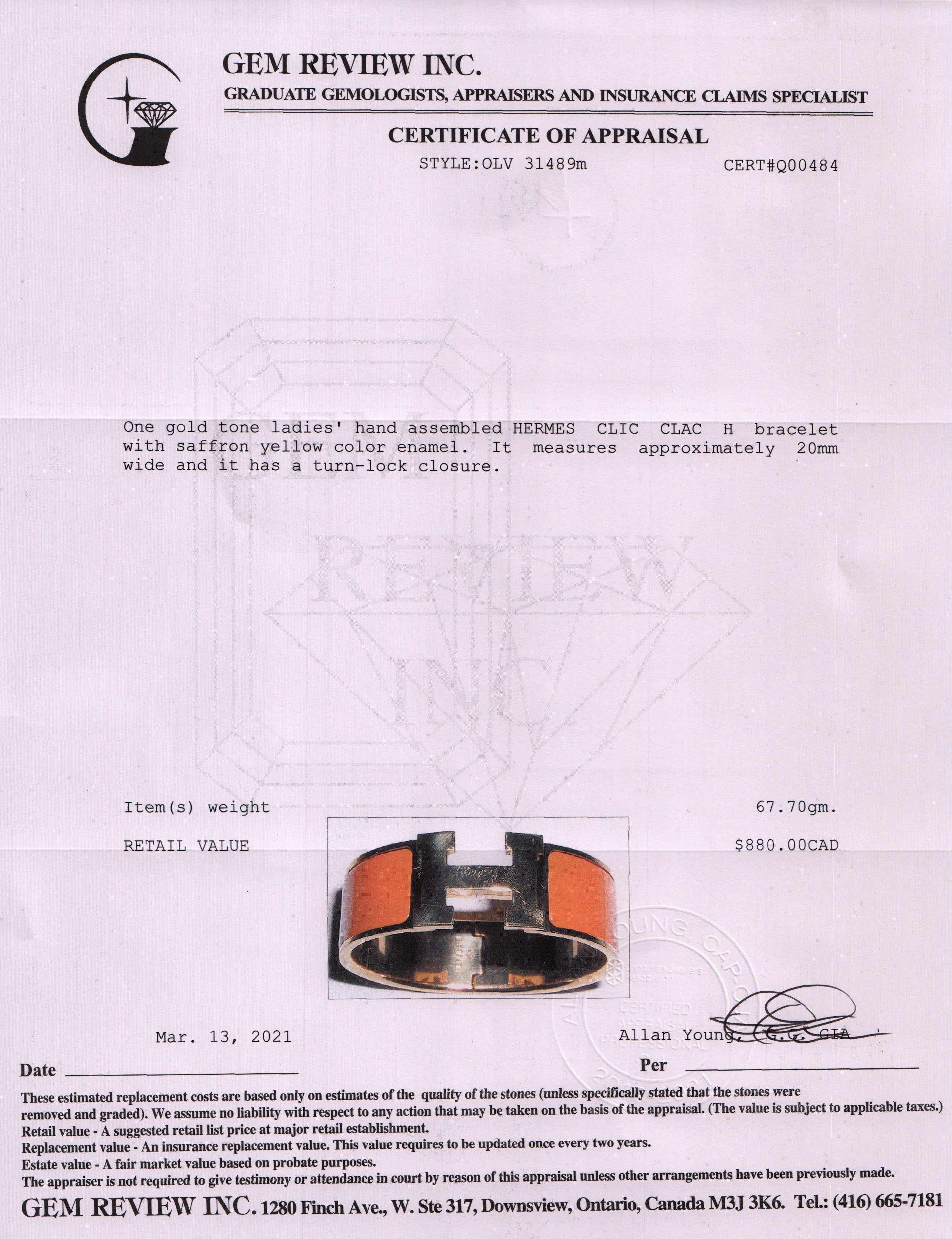 Hermes Clic Clac H Bracelet