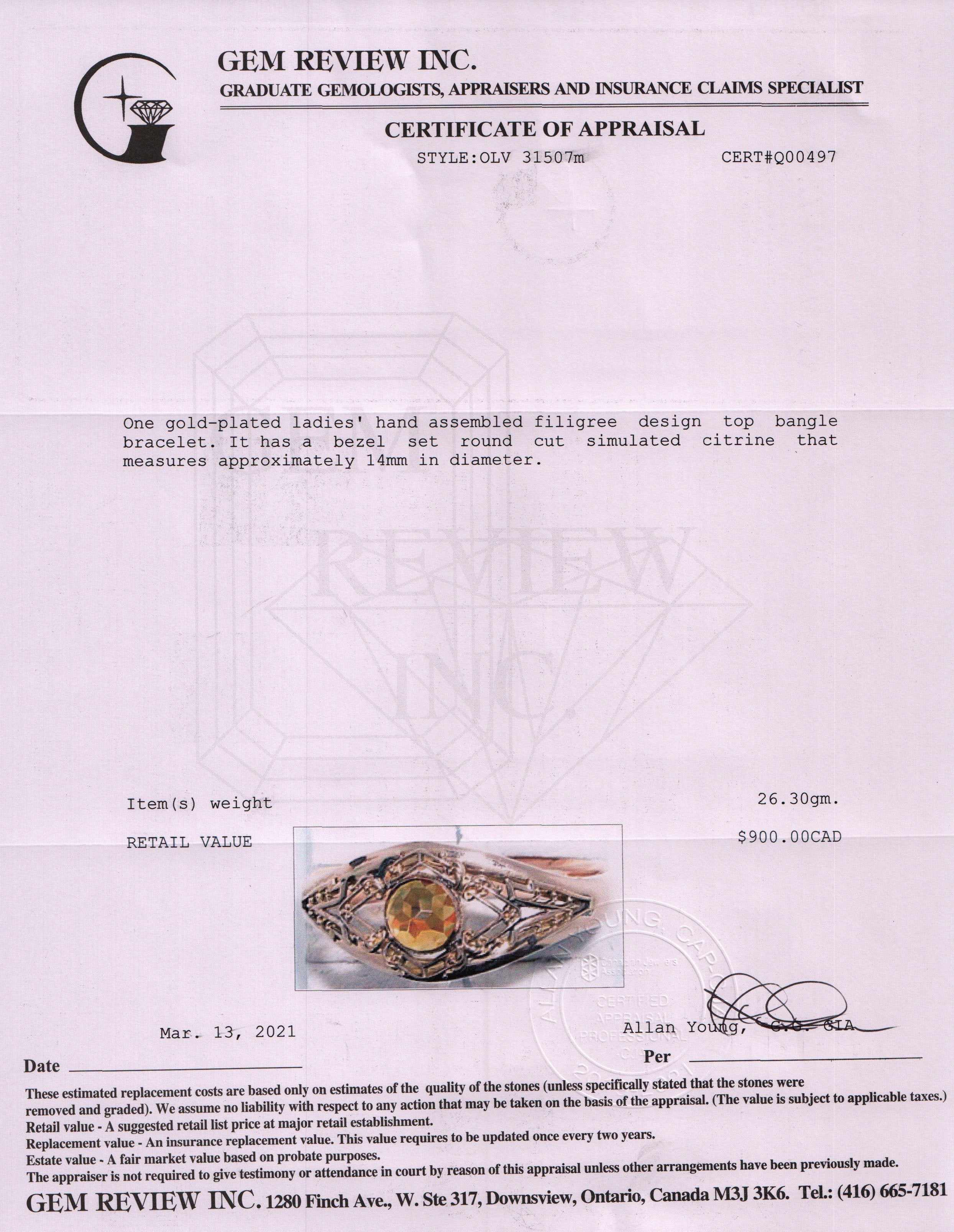 Antique Filigree Bangle Bracelet