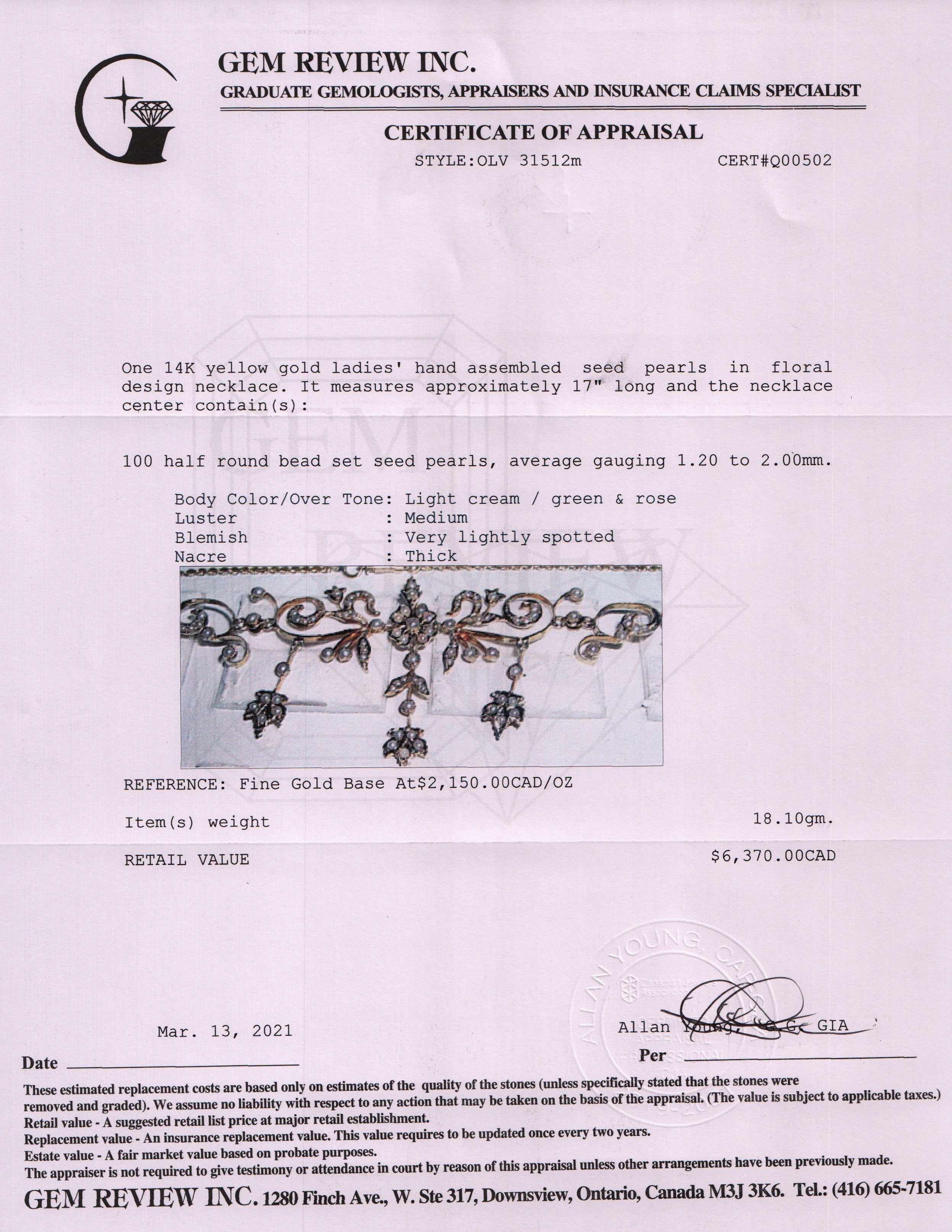 Antique Seed Pearl Necklace