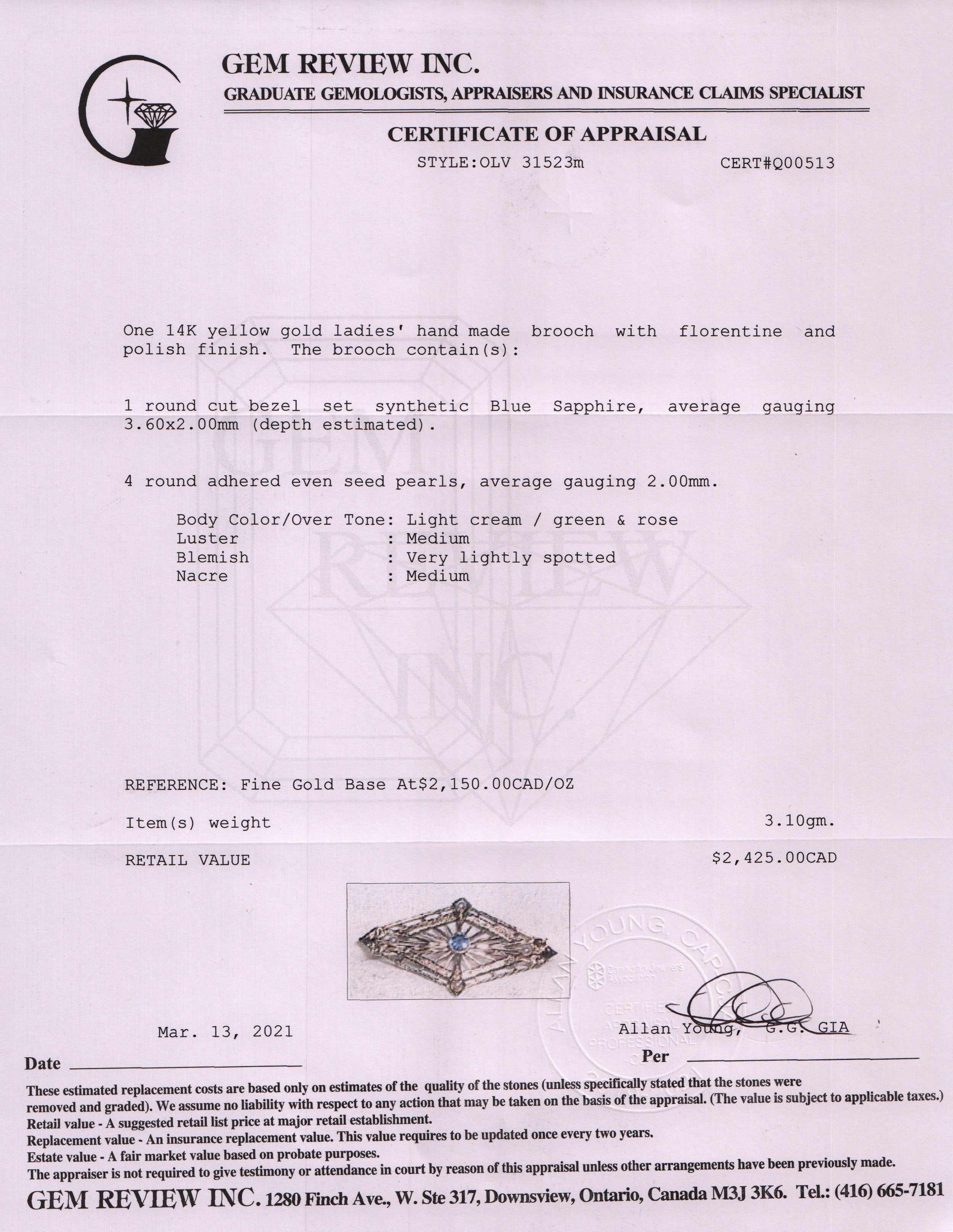 Antique Seed Pearl Brooch