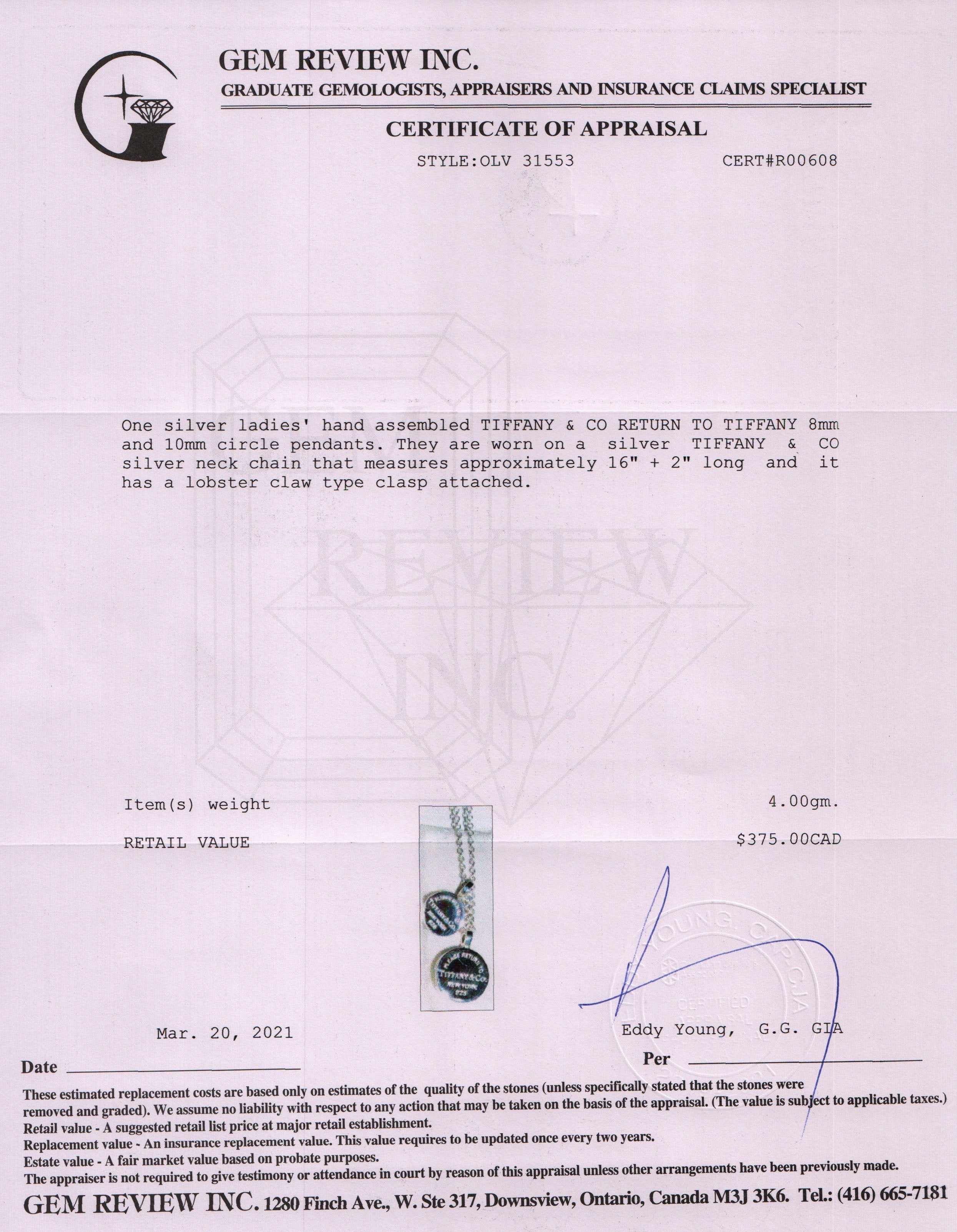 Tiffany & Co. Return to Tiffany Circle Duo Pendant Necklace