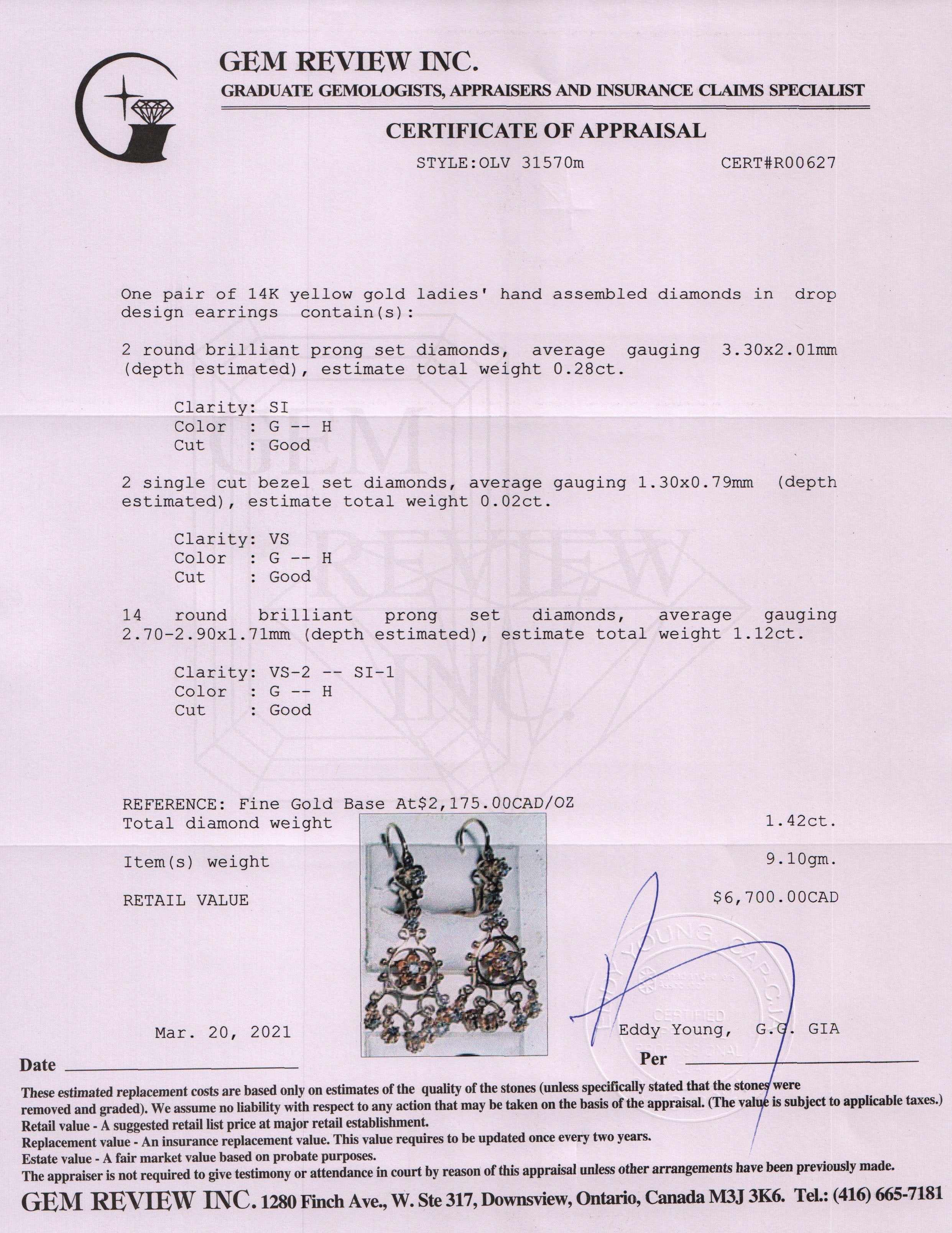 Diamond Drop Earrings