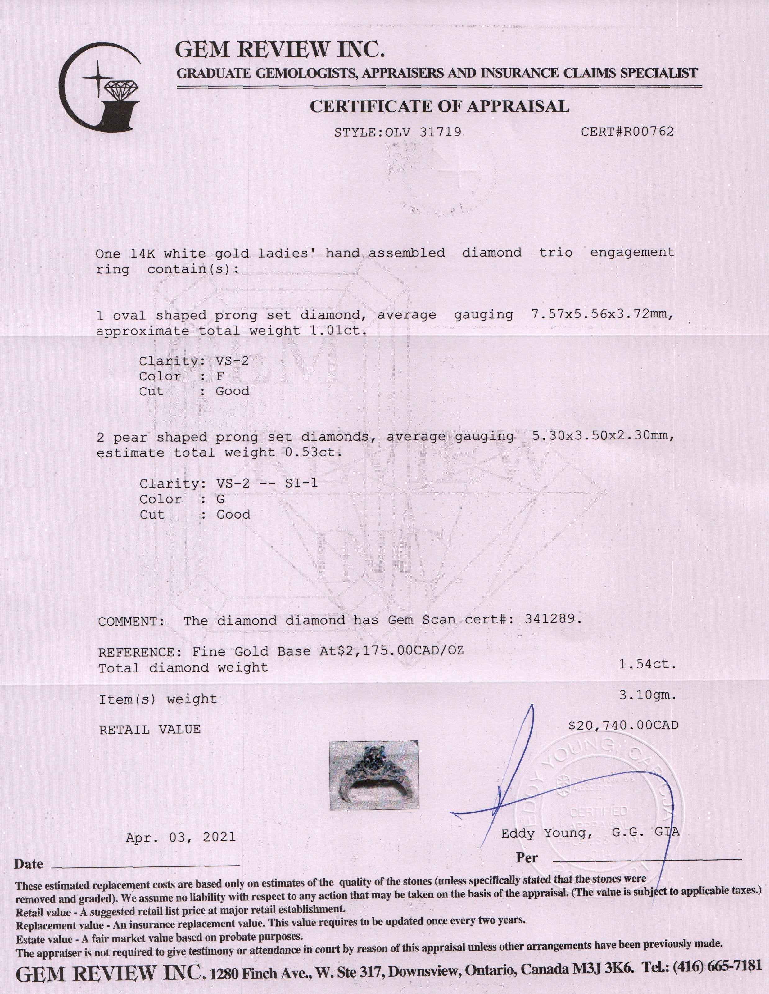 Three Stone Diamond Engagement Ring