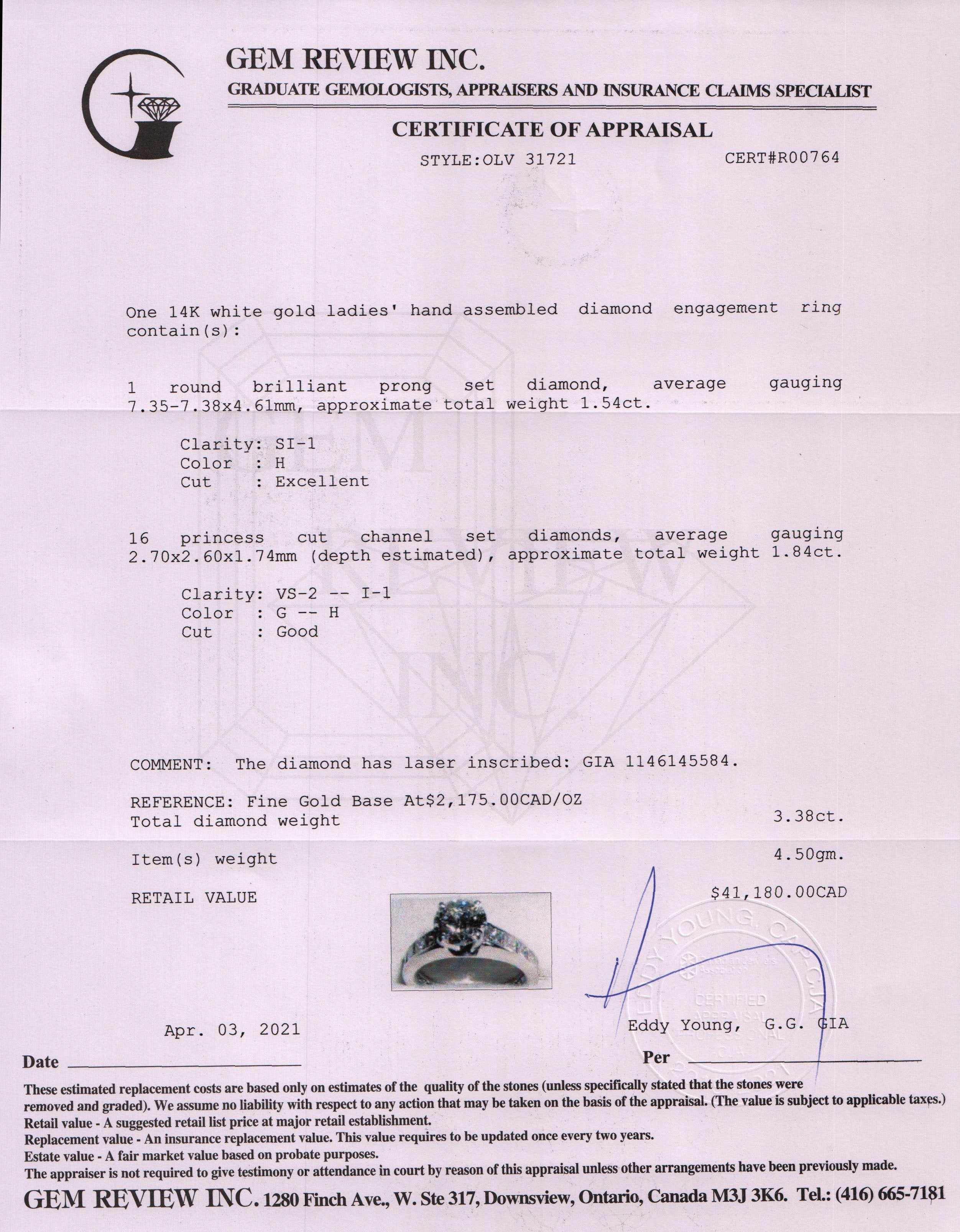 Diamond Engagement Ring w/ GIA