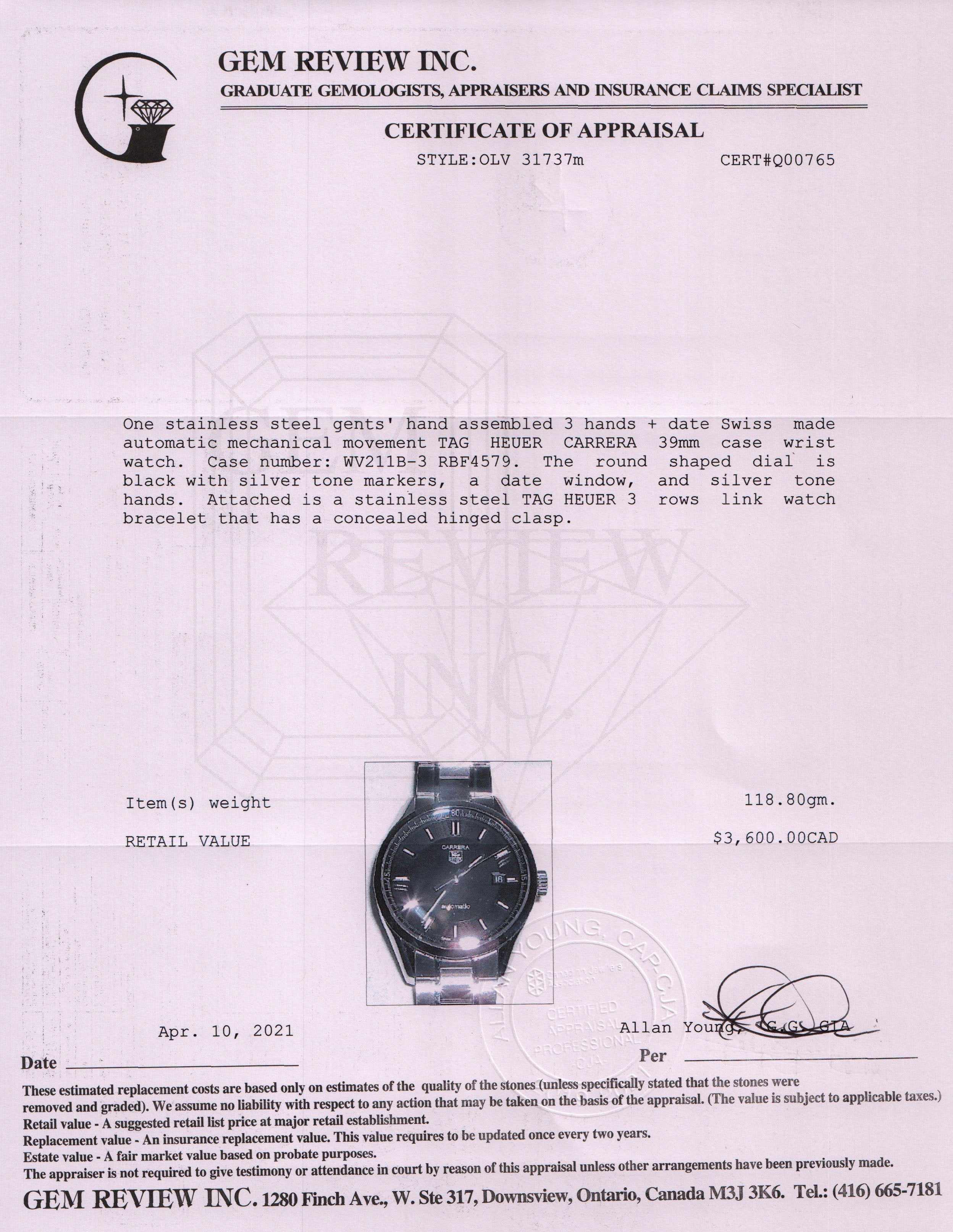 Tag Heuer Carrera Watch