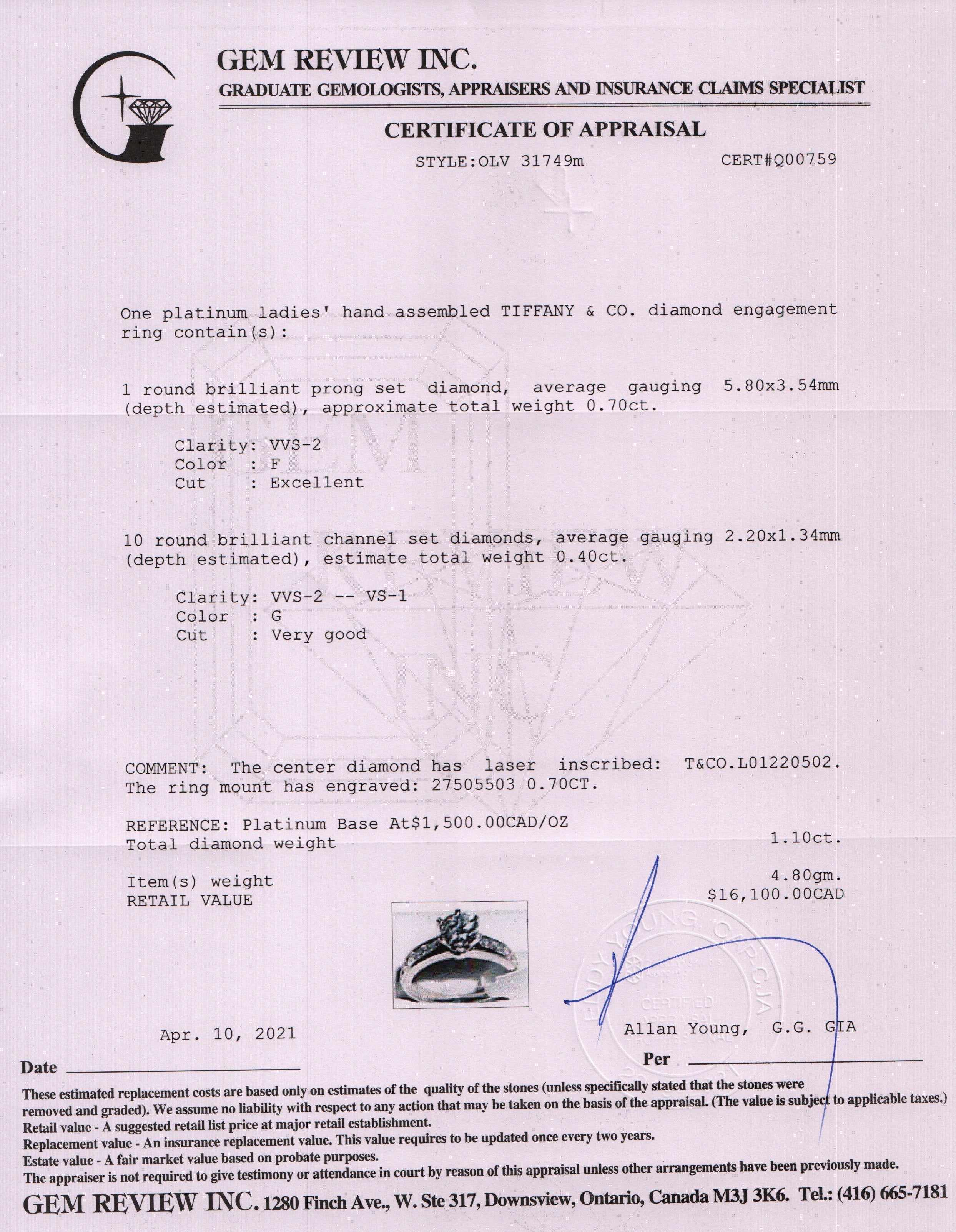 Tiffany & Co. Diamond Engagement Ring