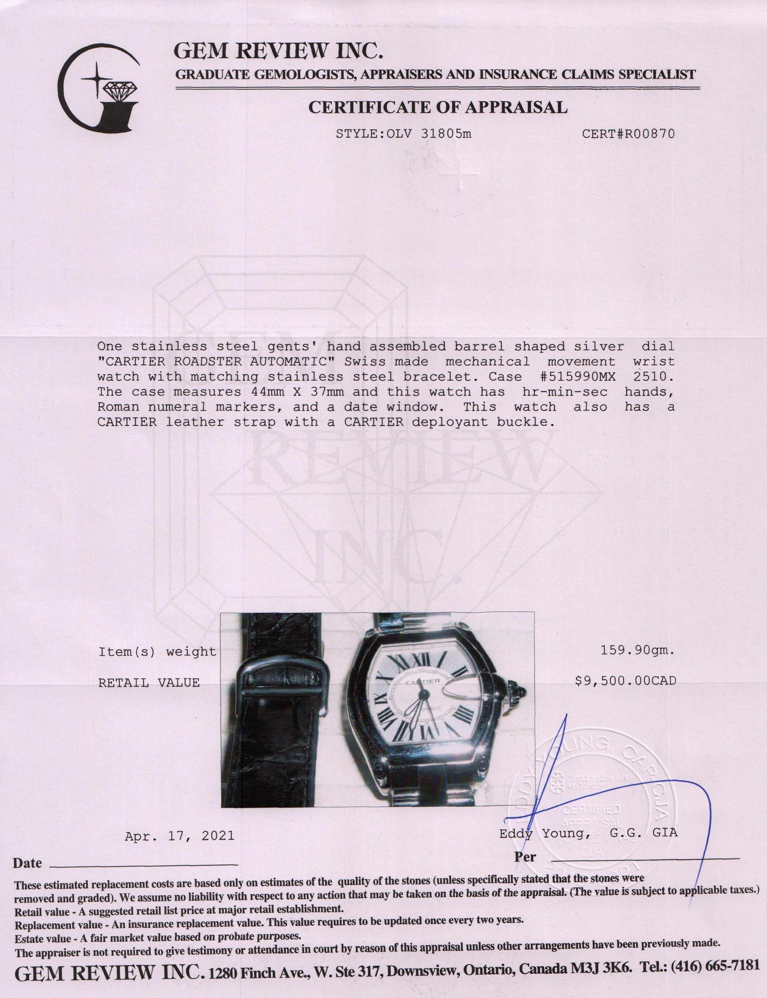 Cartier Roadster Watch