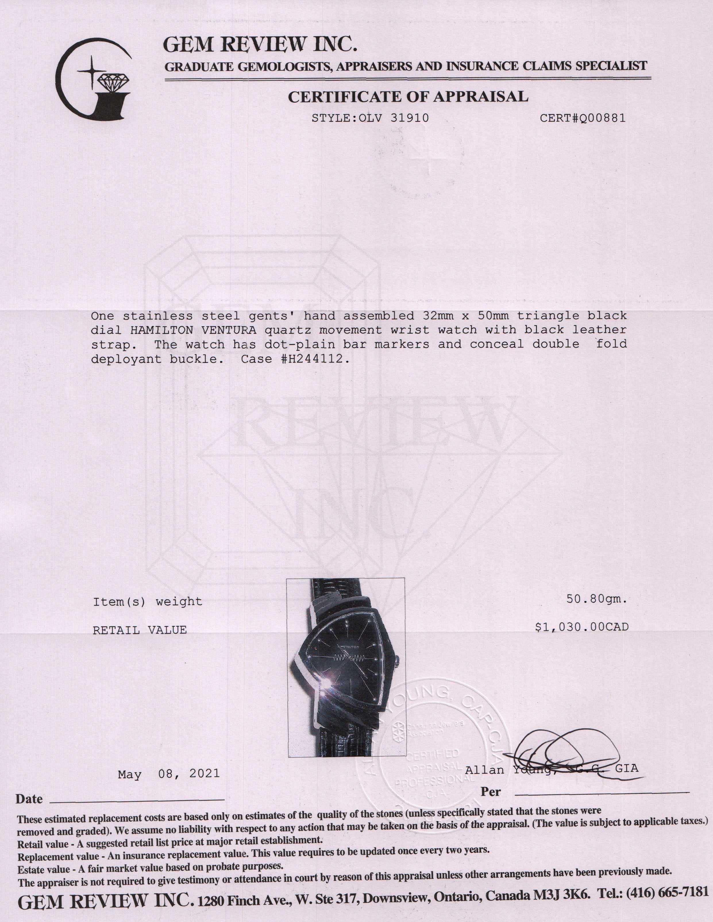 Hamilton Ventura Watch w/ Box