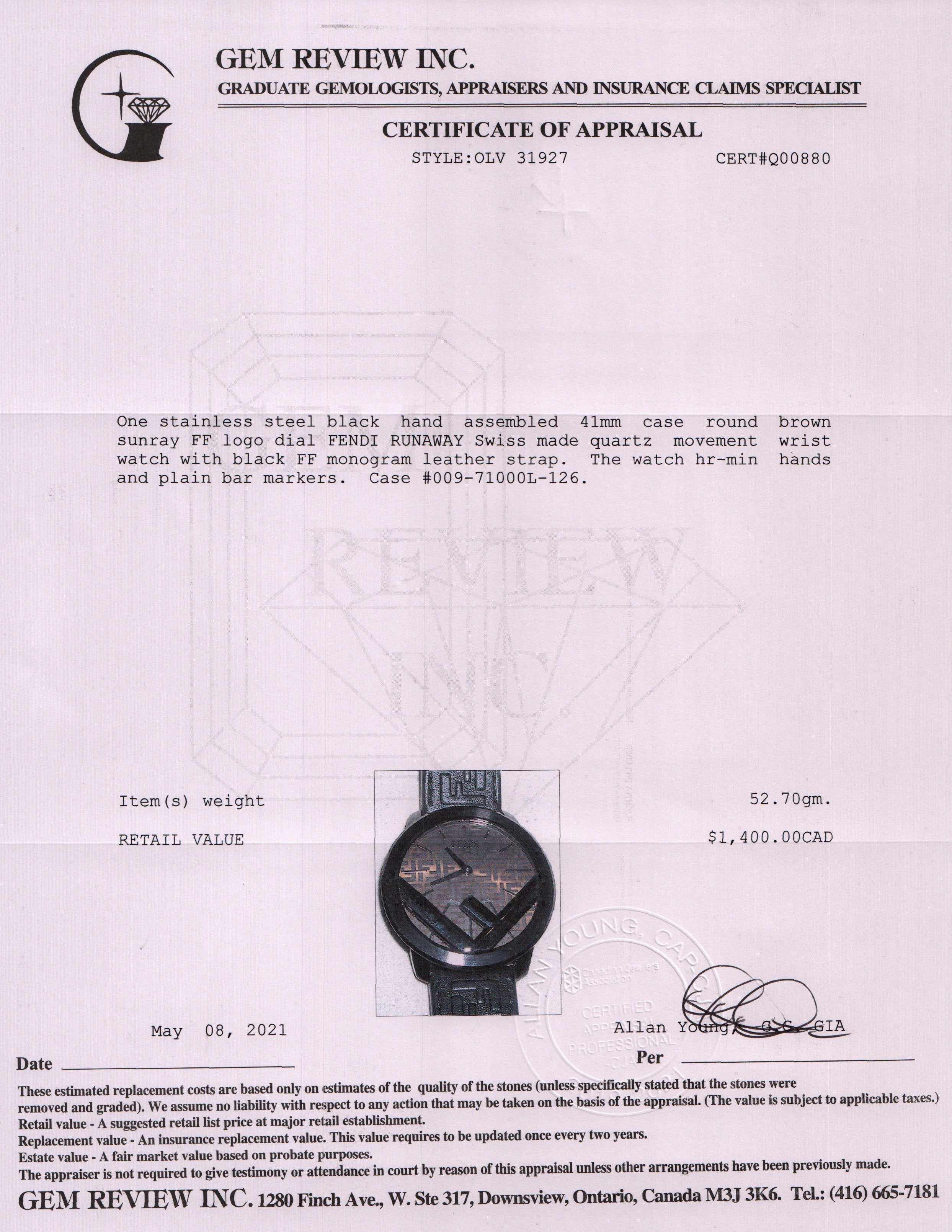 Fendi Runaway Watch w/ Box