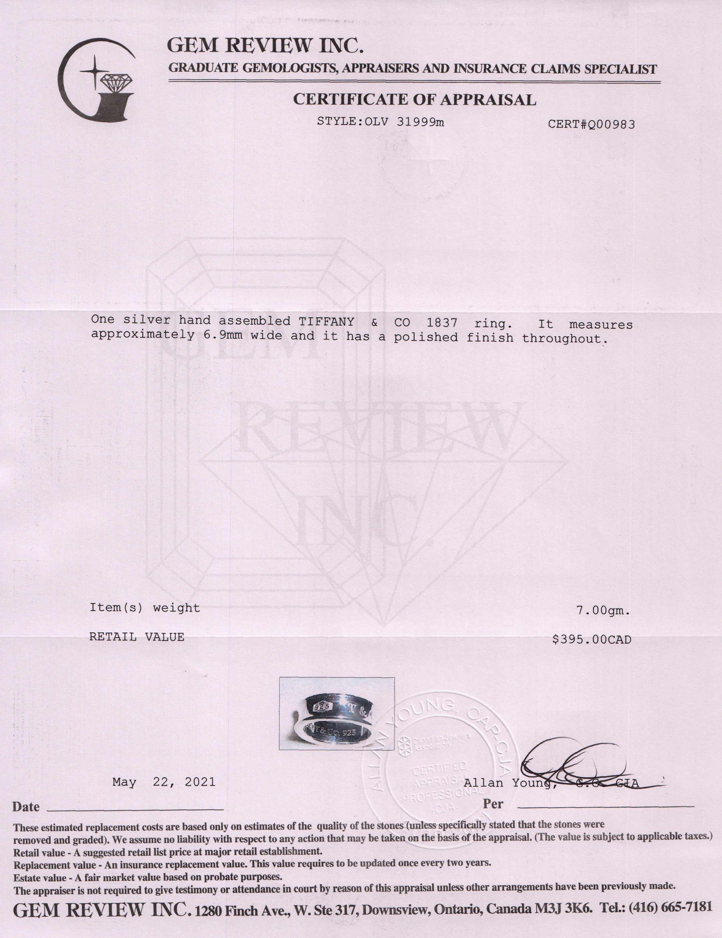 Tiffany & Co. 1837 Ring