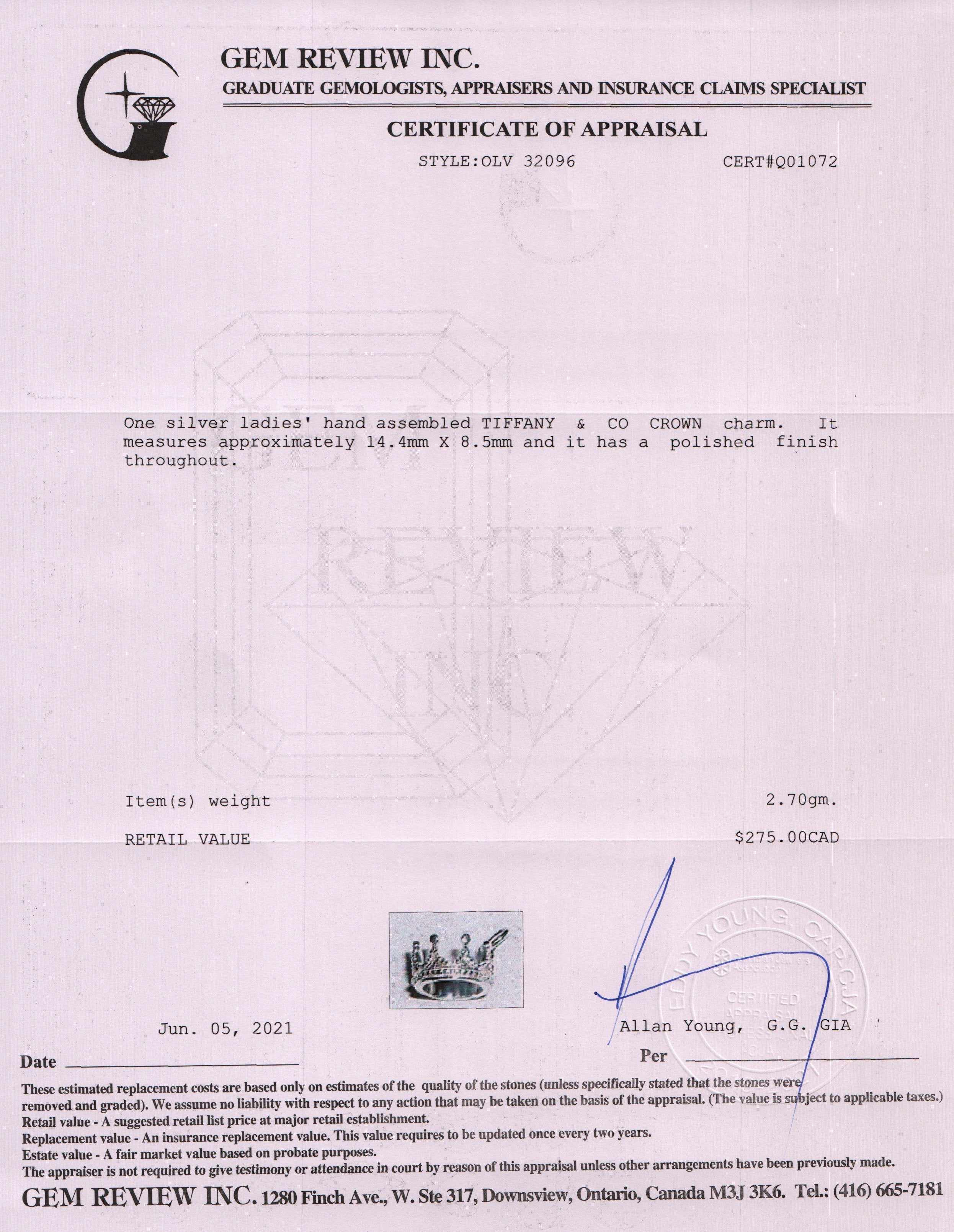 Tiffany & Co. Crown Charm