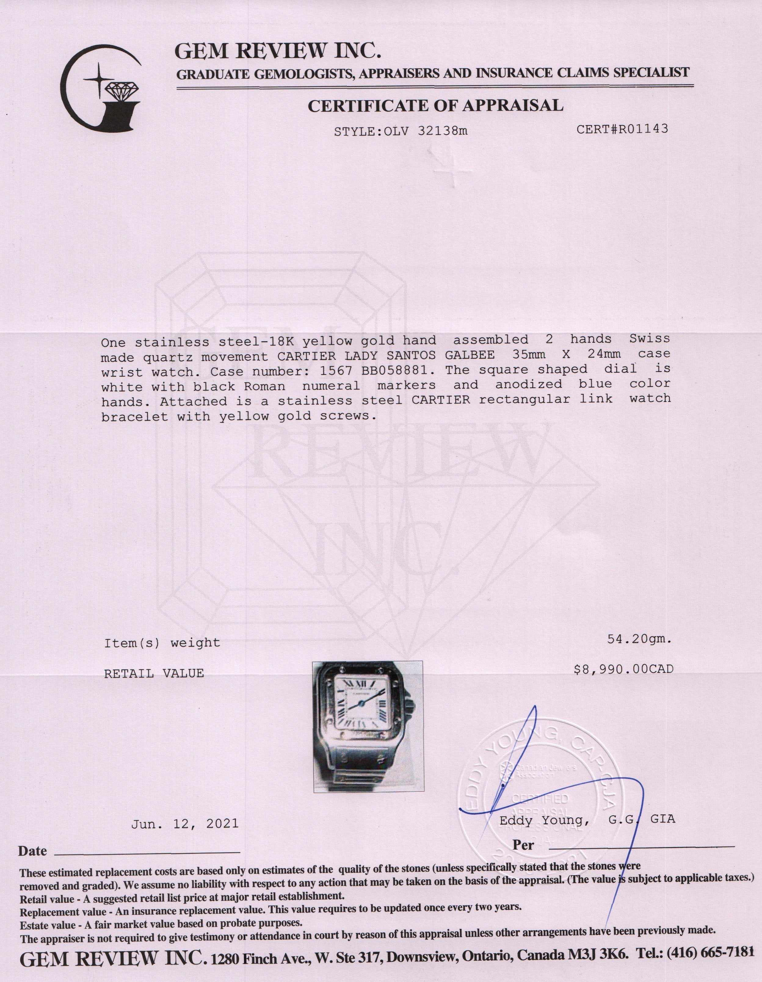 Cartier Two-Tone Santos Galbee Watch