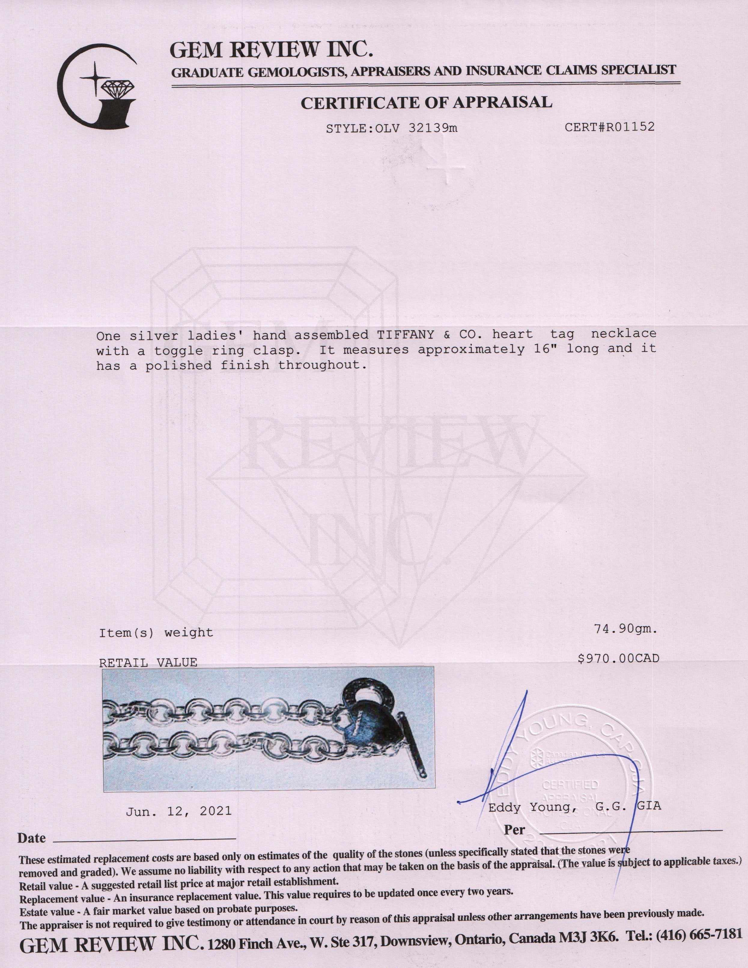 Tiffany & Co. Heart Tag Necklace with Toggle Clasp