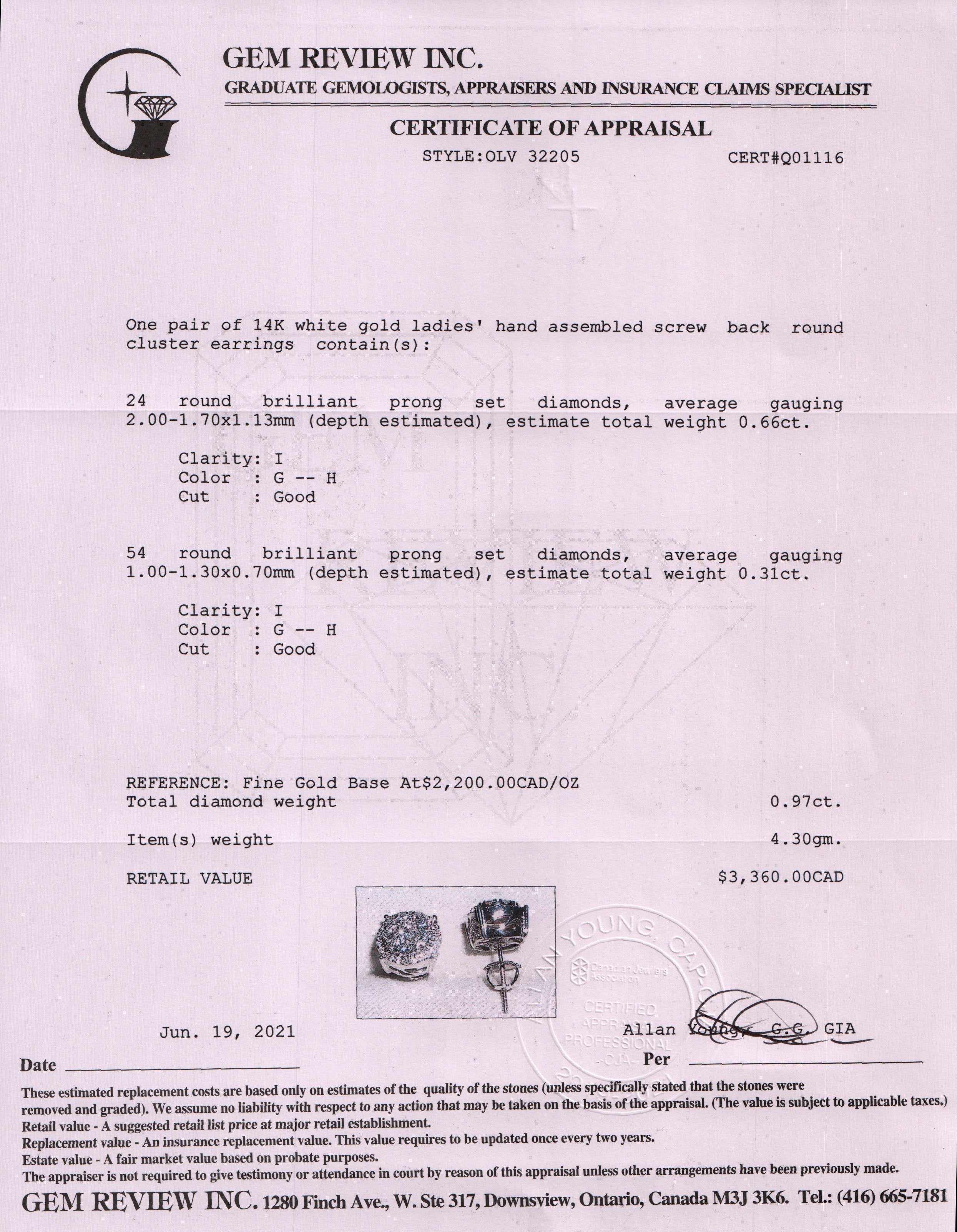 Diamond Cluster Stud Earrings