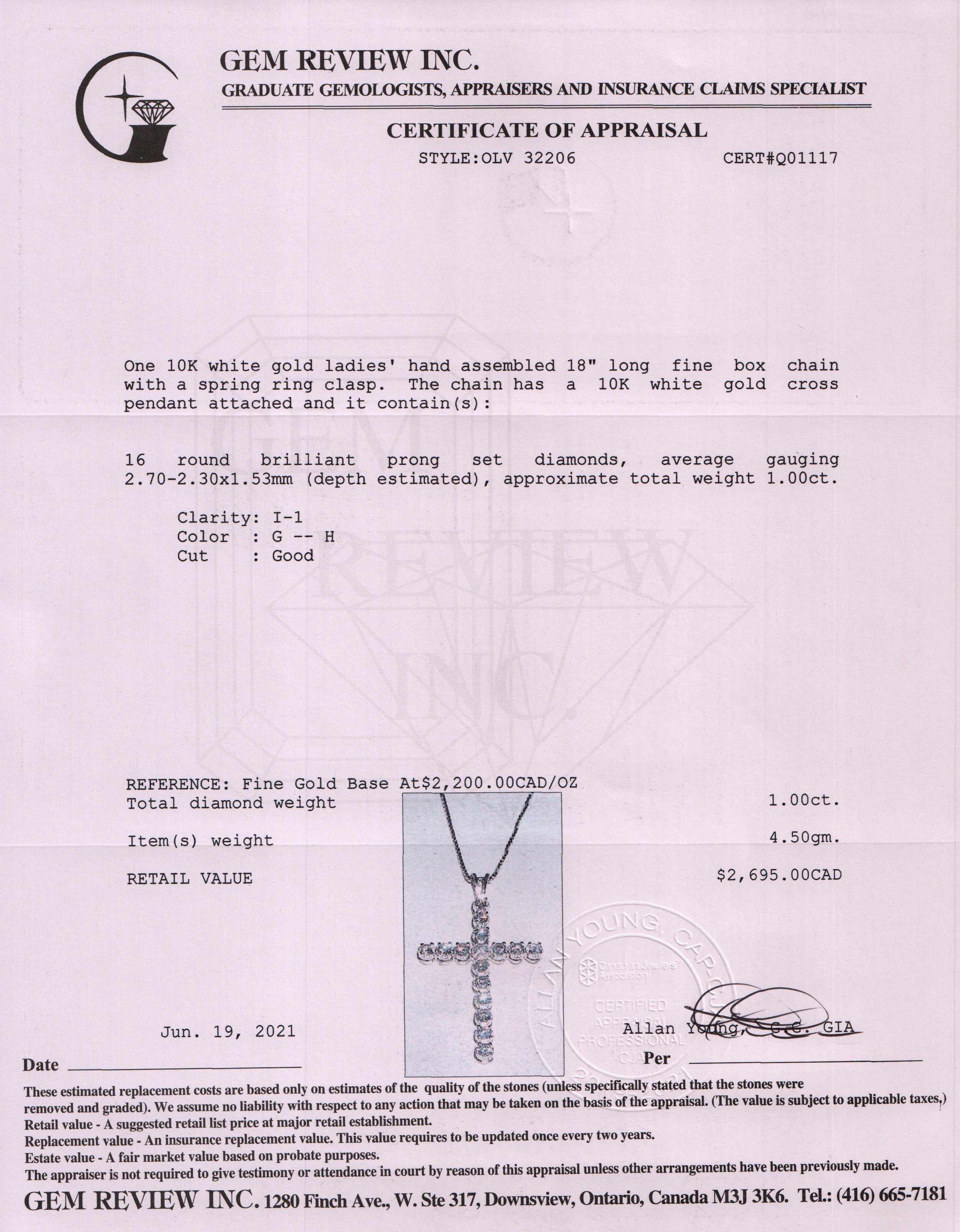 Diamond Cross Pendant Necklace