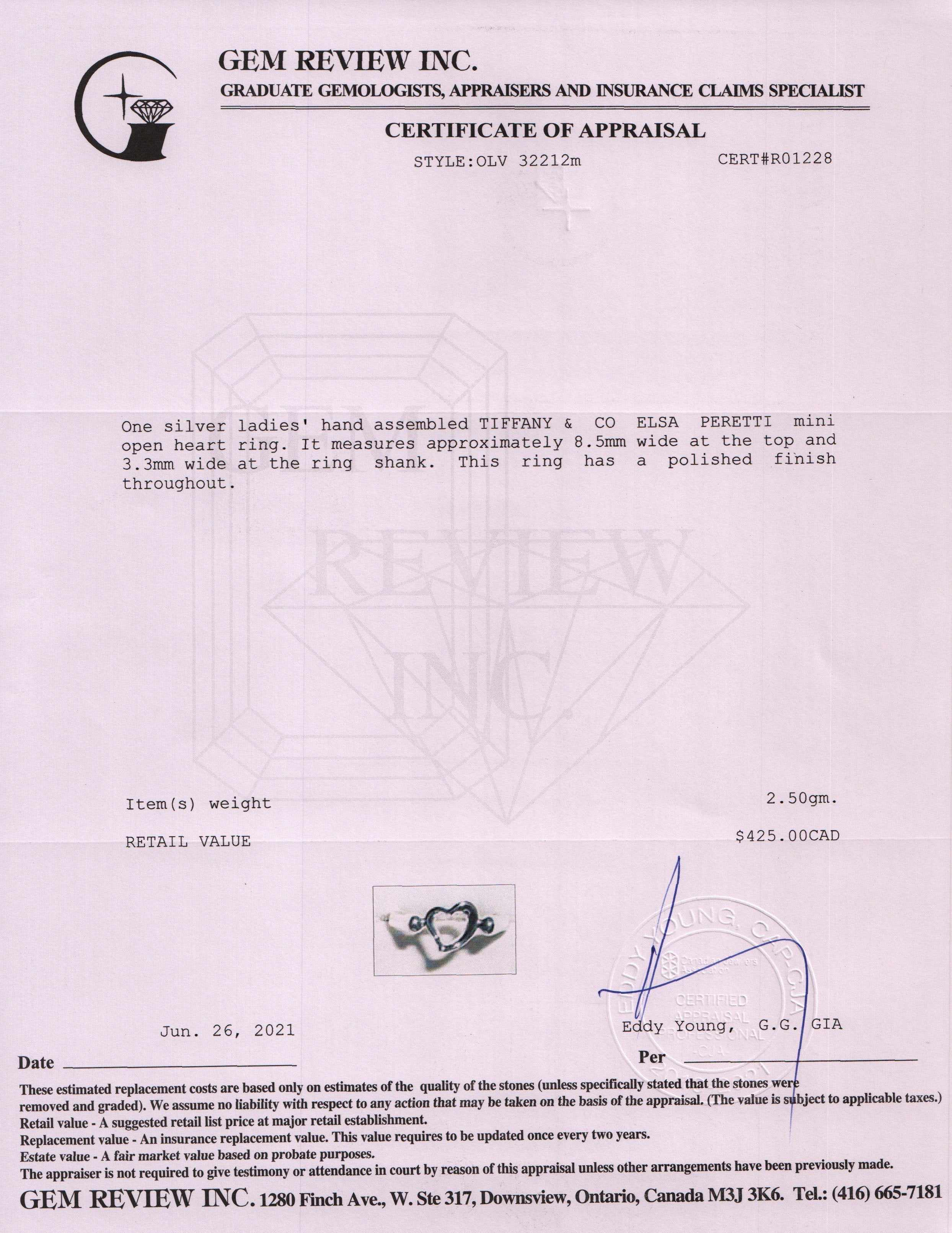 Tiffany & Co. Elsa Peretti Mini Open Heart Ring