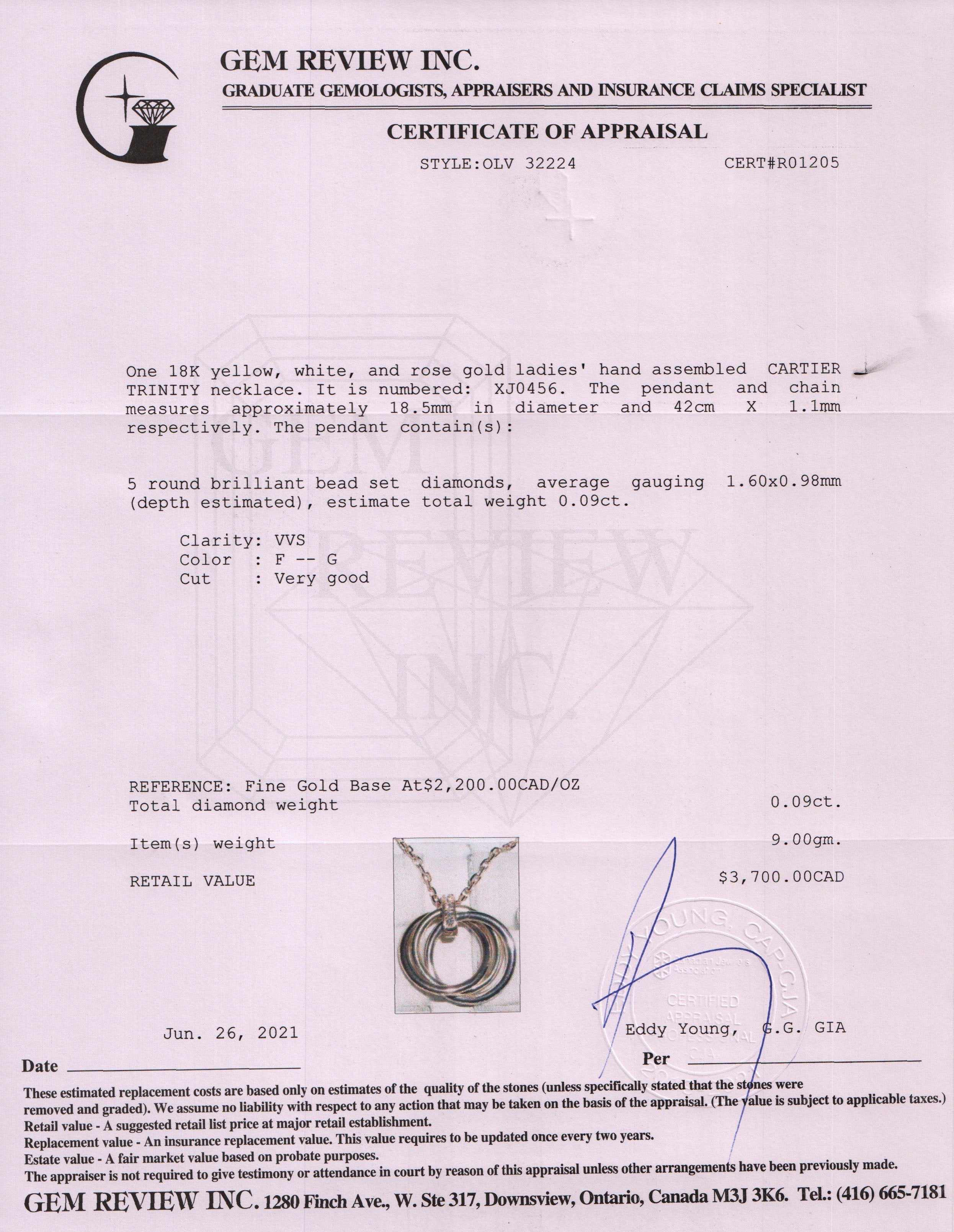 Cartier Diamond Trinity Necklace