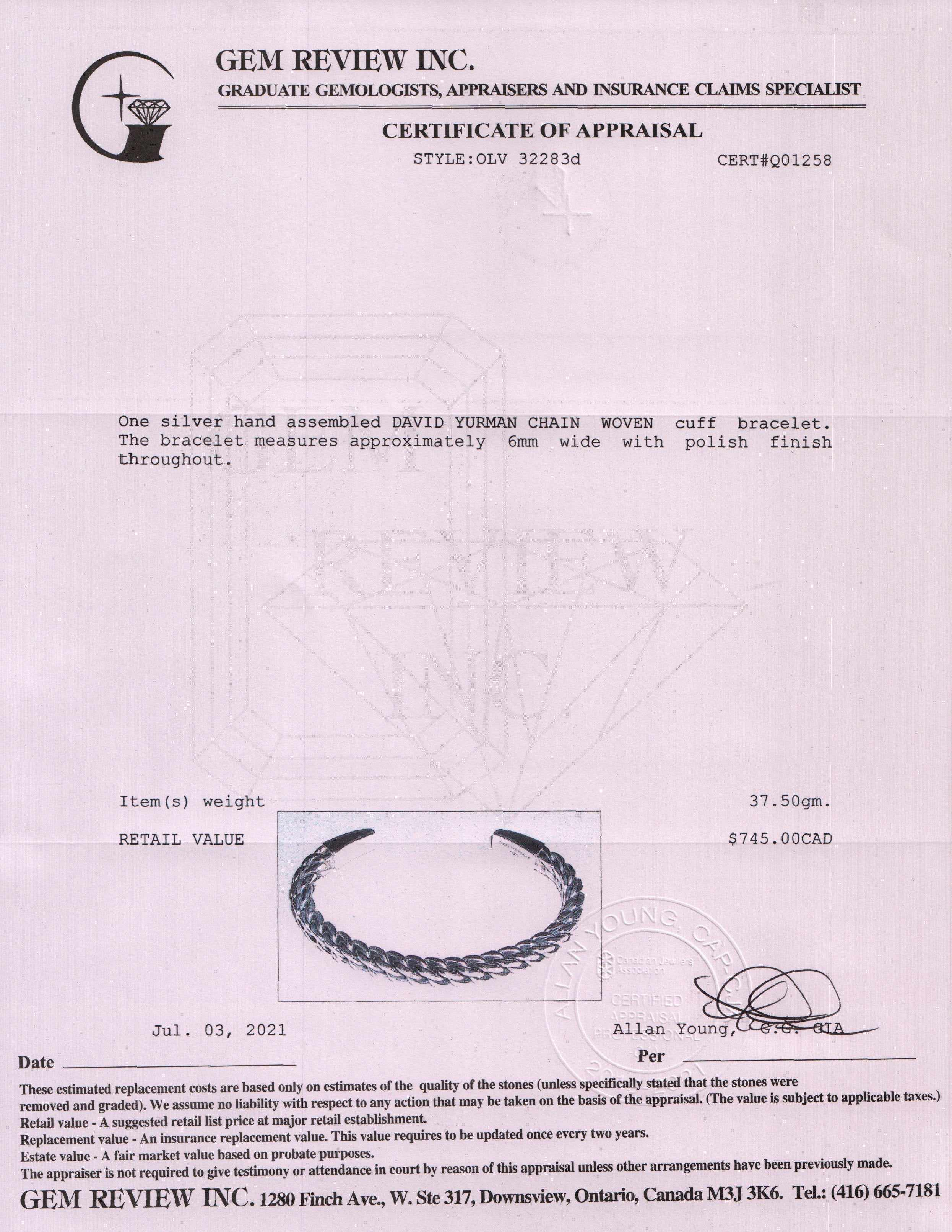 David Yurman Chain Woven Cuff Bracelet