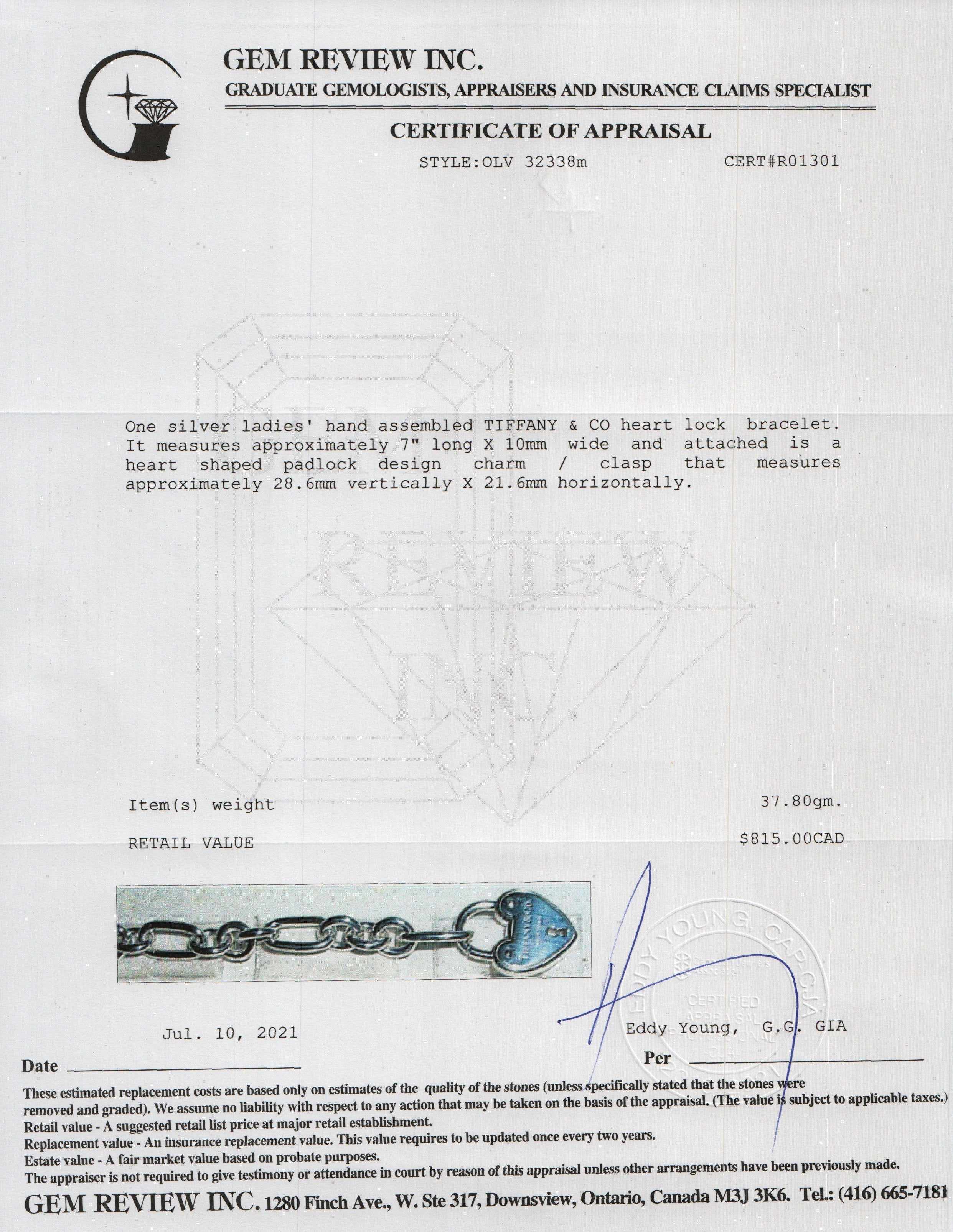 Tiffany & Co. Heart Lock Bracelet