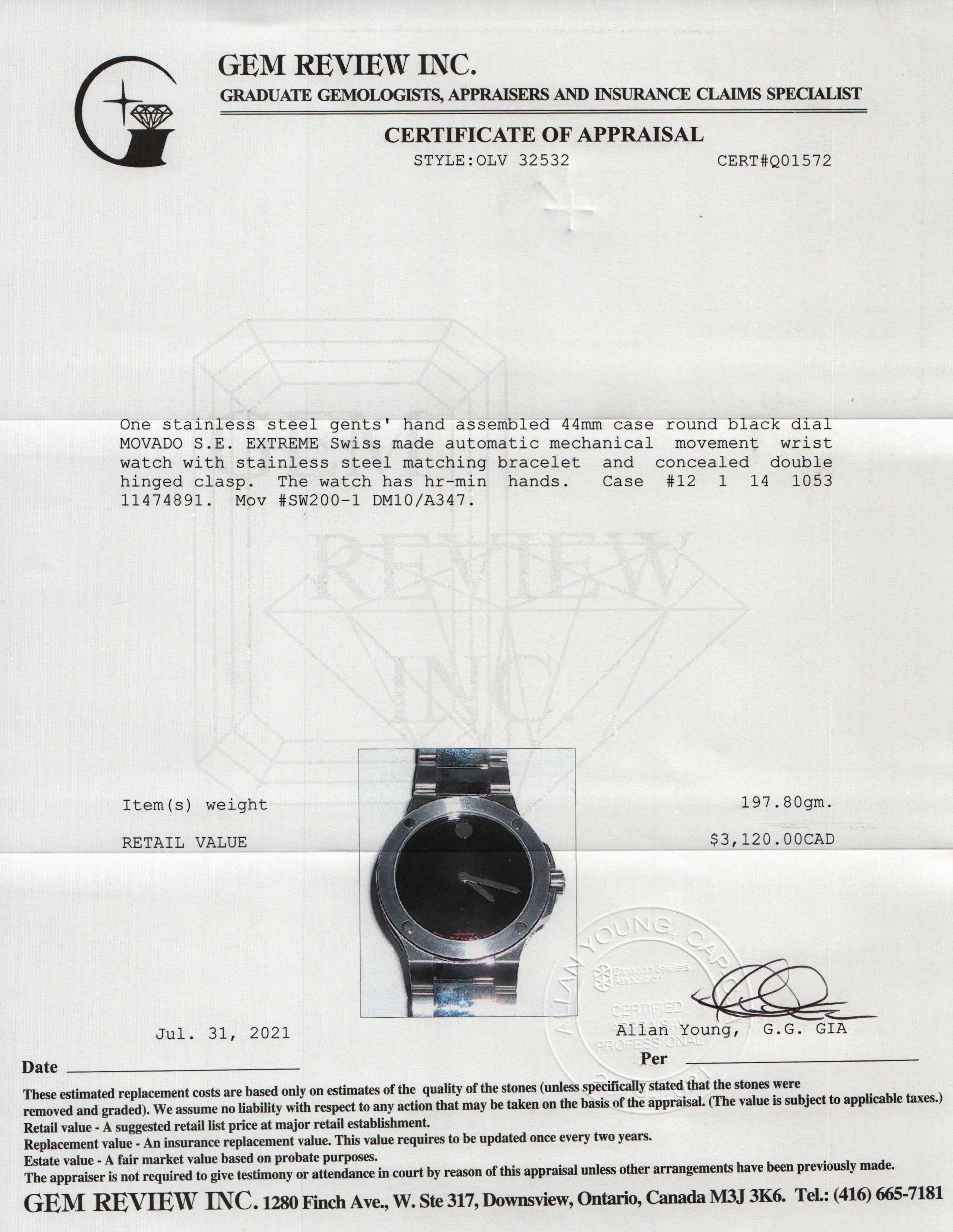 Movado S.E. Sport Edition Extreme 44mm Men's Watch w/ Box