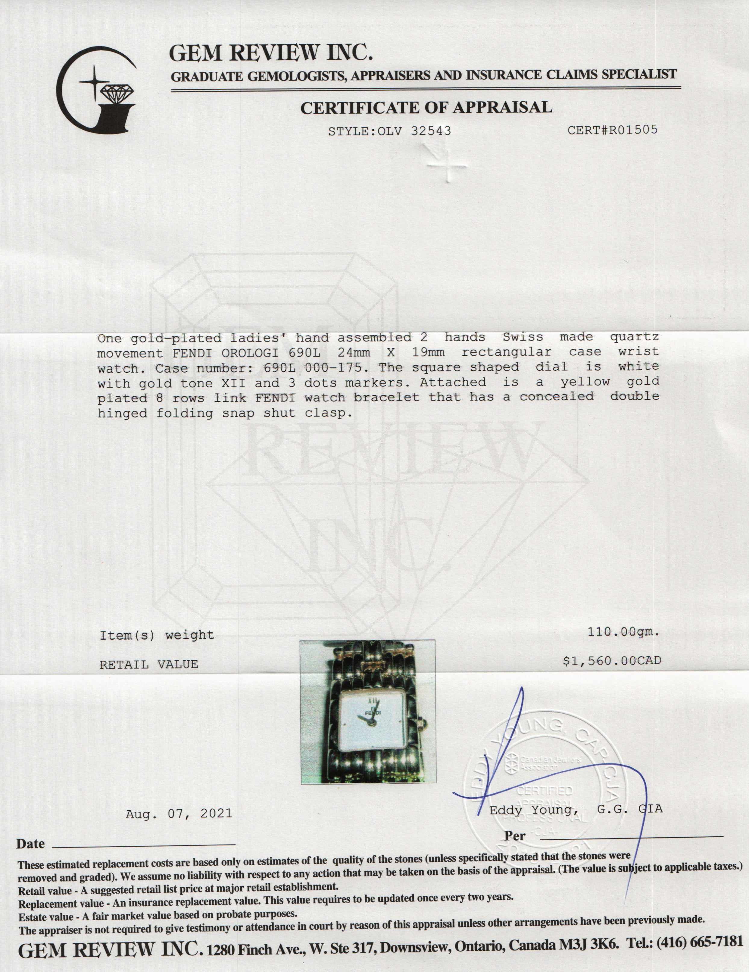 Fendi Orologi 690L Watch