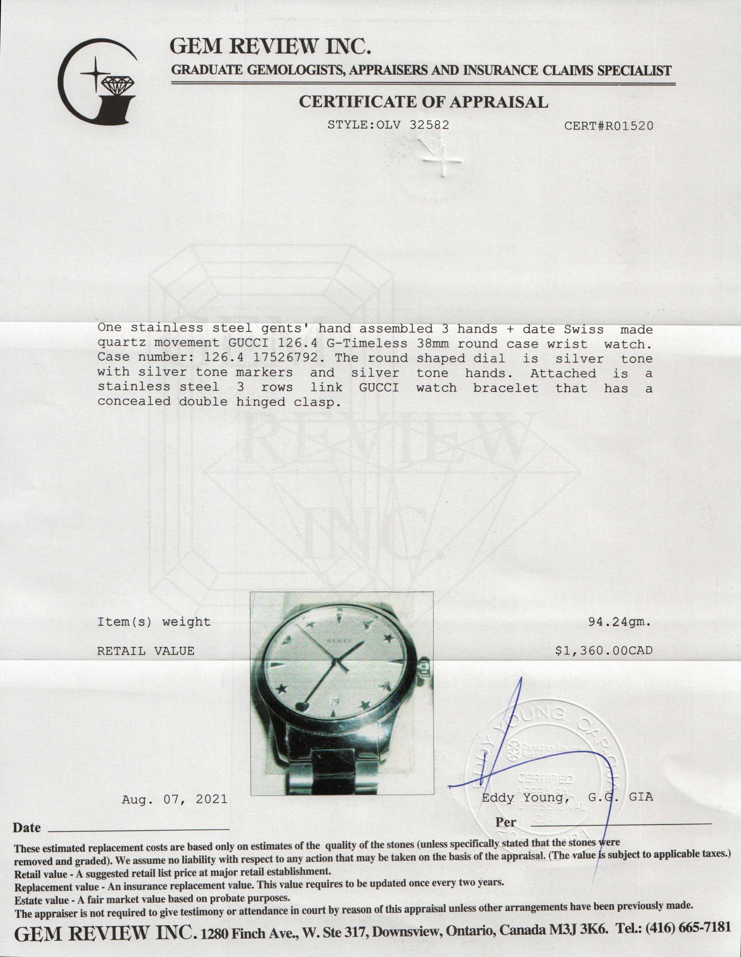 Gucci G-Timeless Watch, 38 mm w/ Box