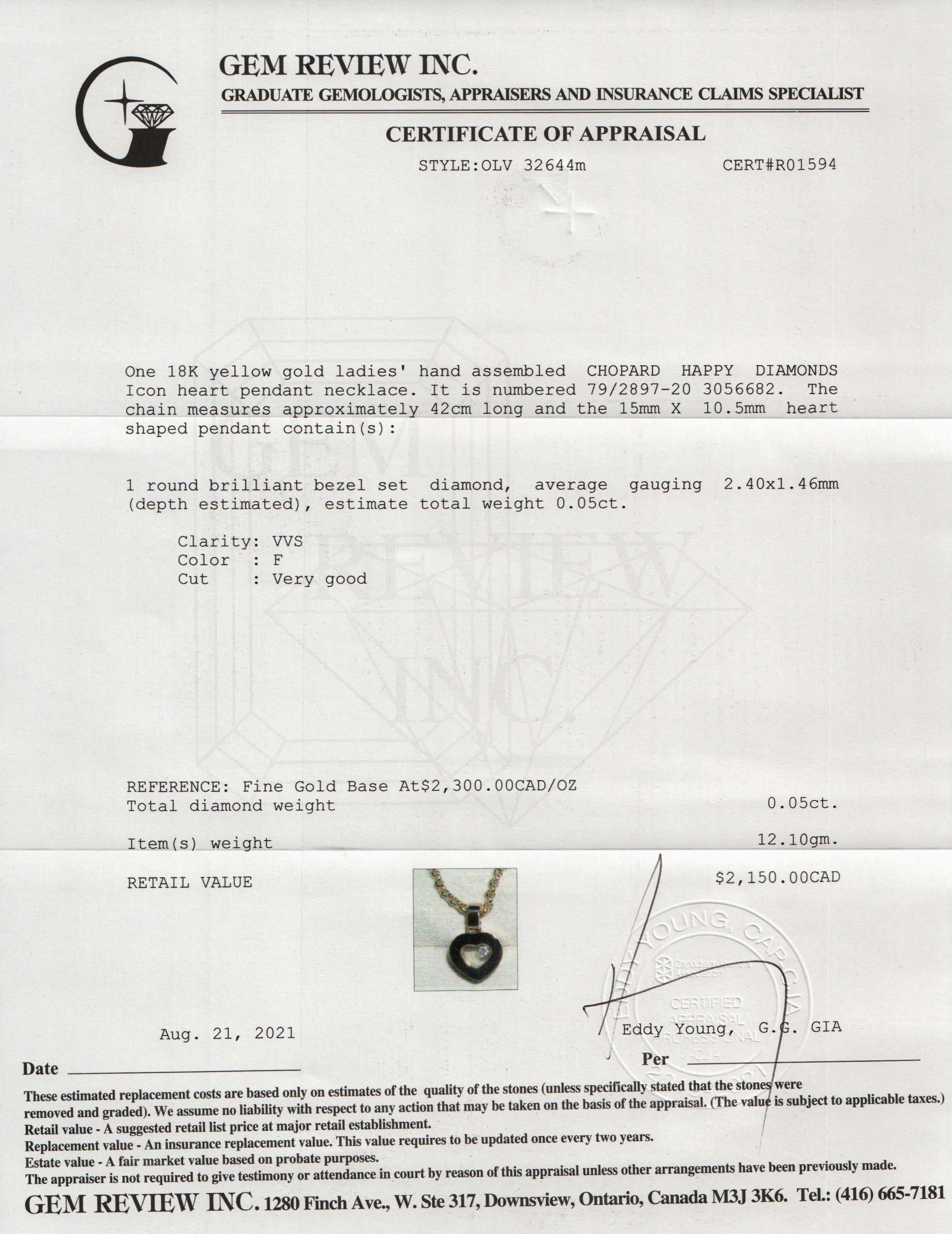 Chopard 18k Gold Happy Diamonds Icons Pendant Necklace