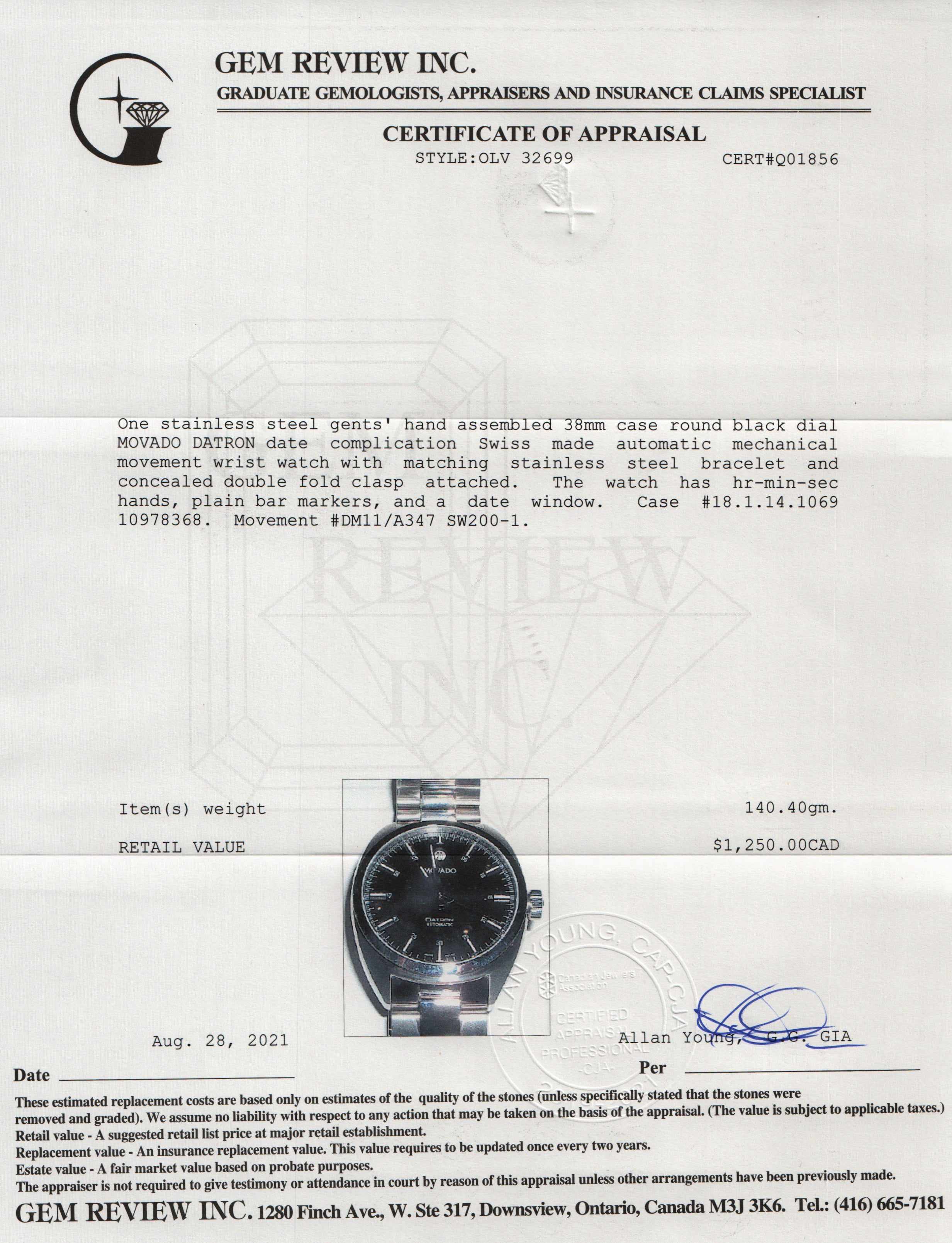 Movado Datron Watch w/ Box
