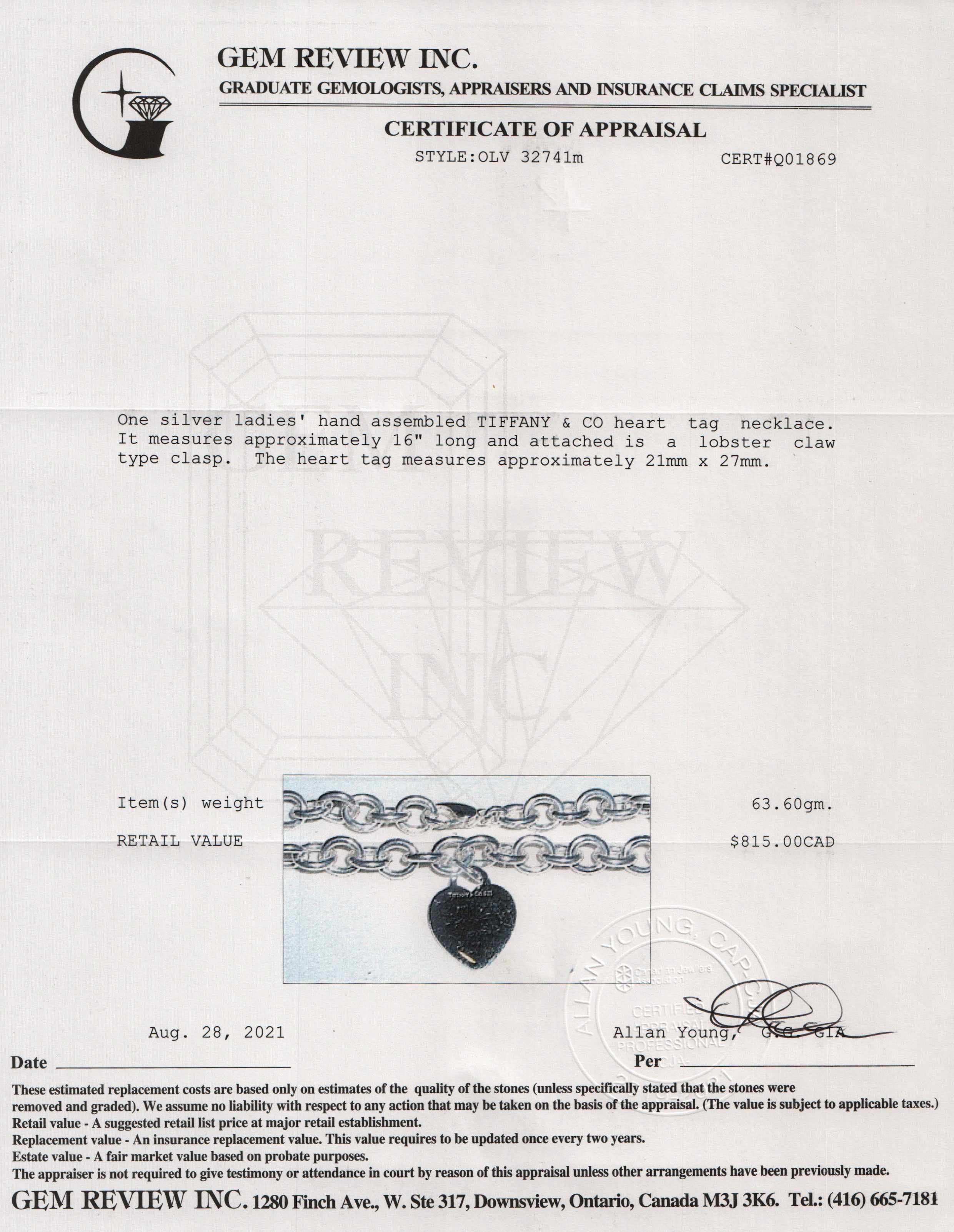 Tiffany & Co. Heart Tag Necklace