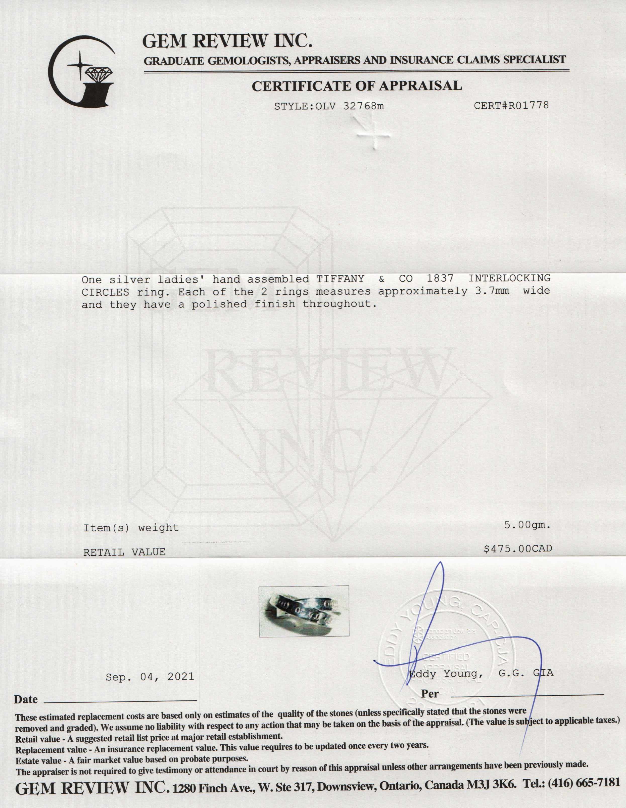 Tiffany & Co. 1837 Interlocking Circles Ring