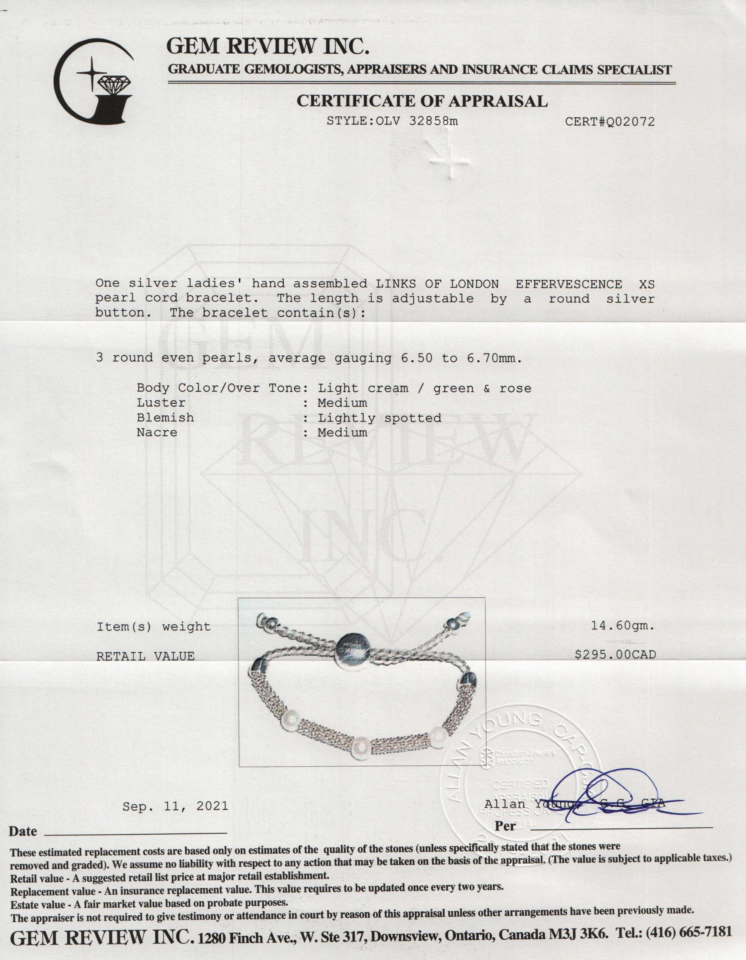 Links of London Effervescence XS Pearl Cord Bracelet