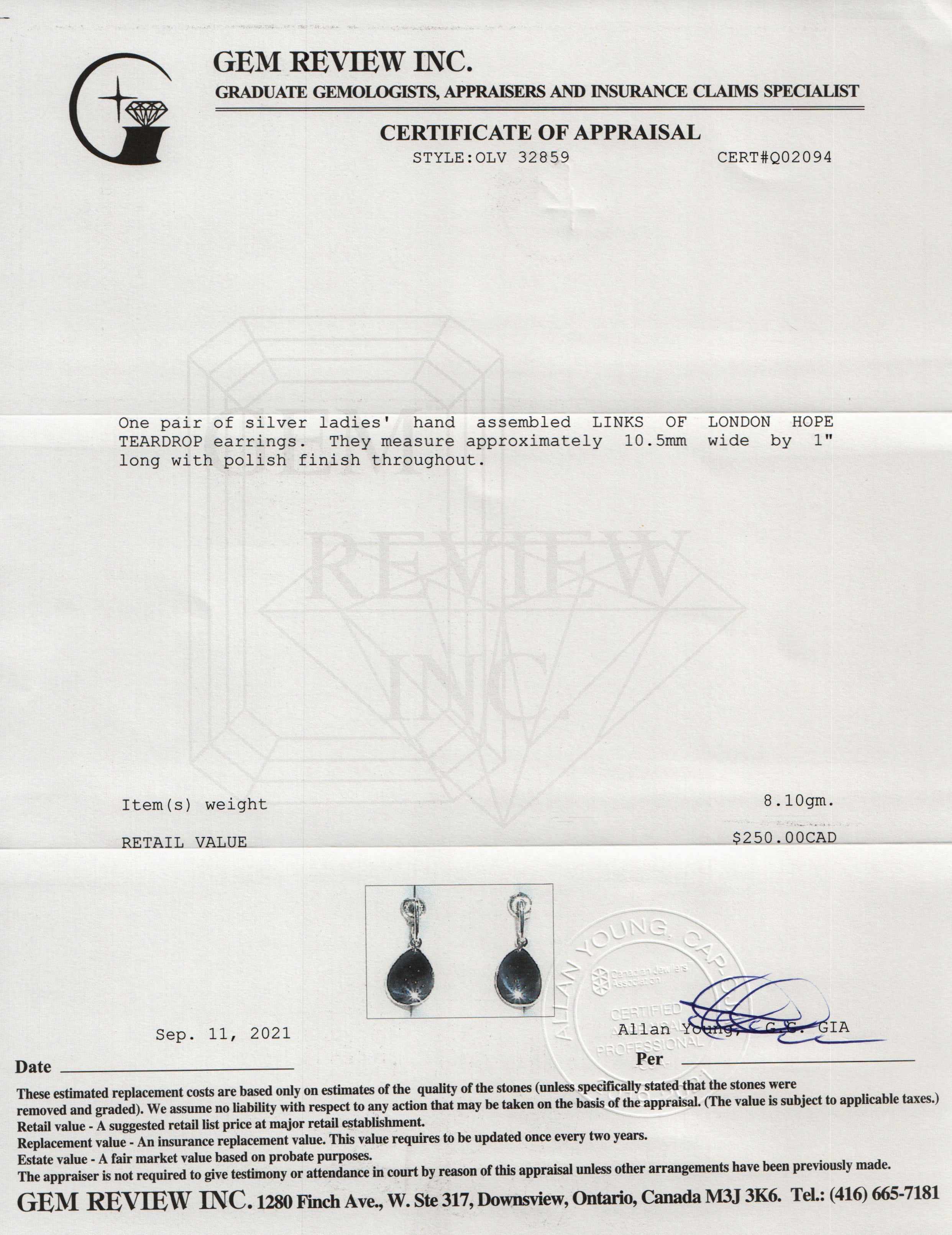 Links of London Hope Teardrop Earrings