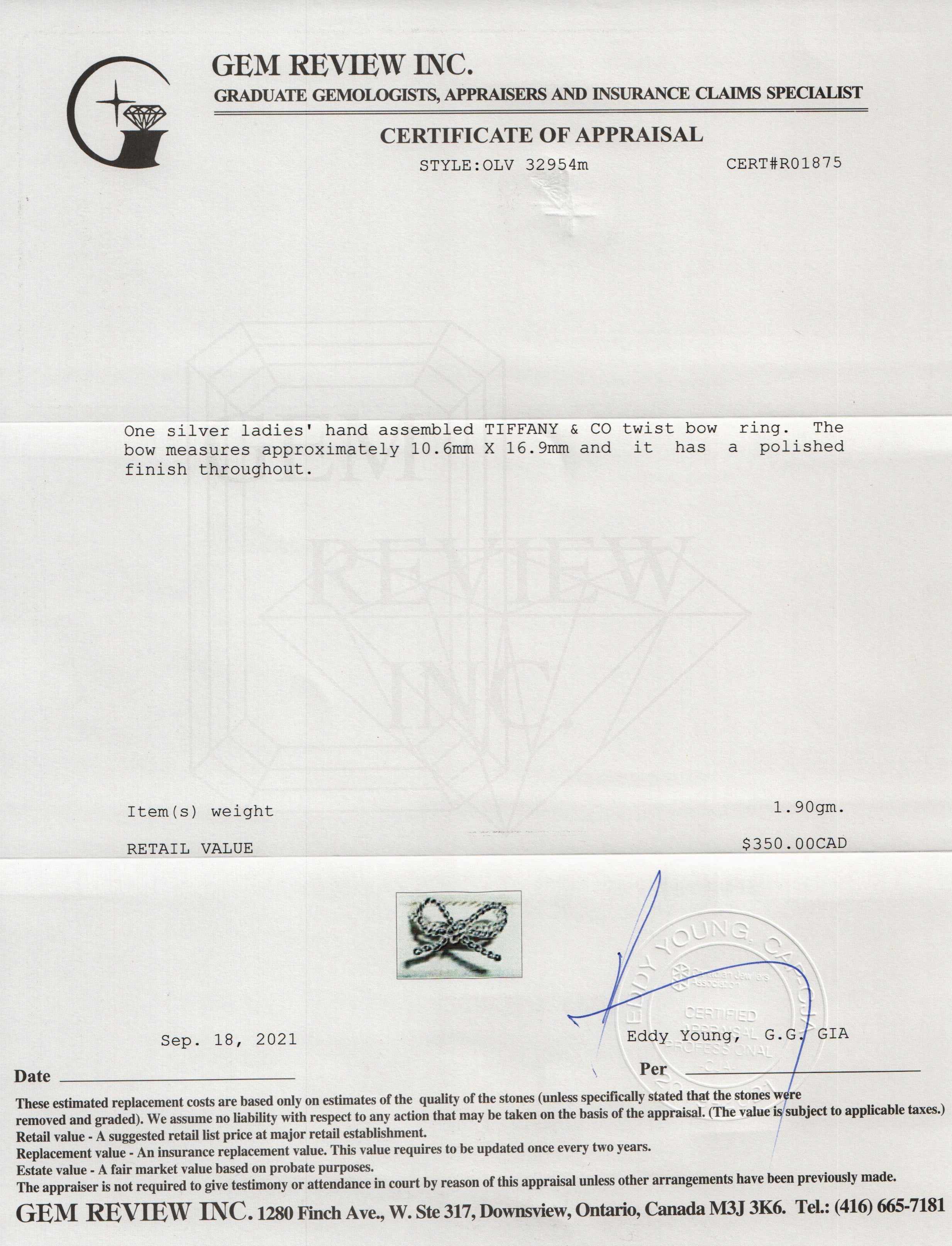 Tiffany & Co. Twist Bow Ring