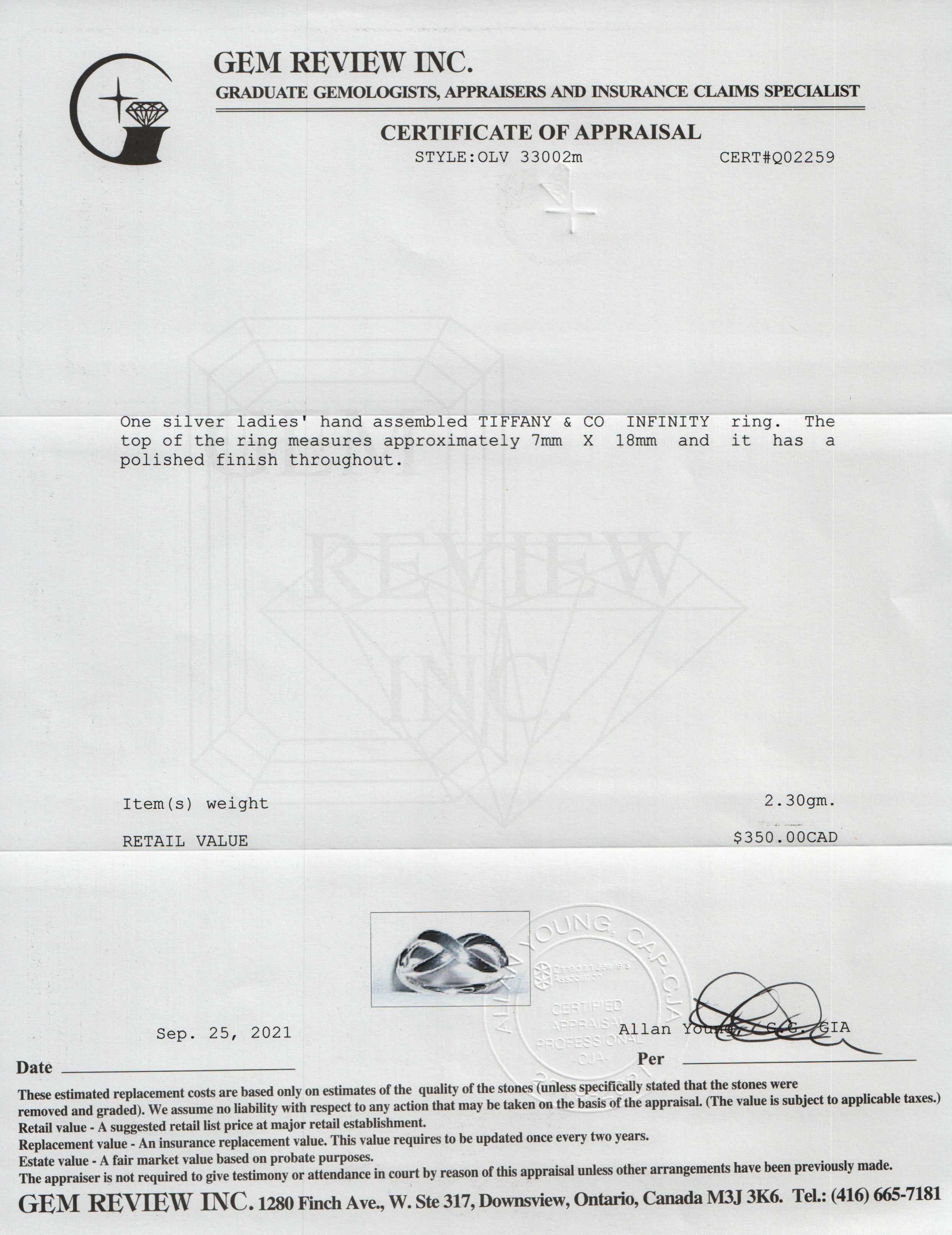 Tiffany & Co. Infinity Ring