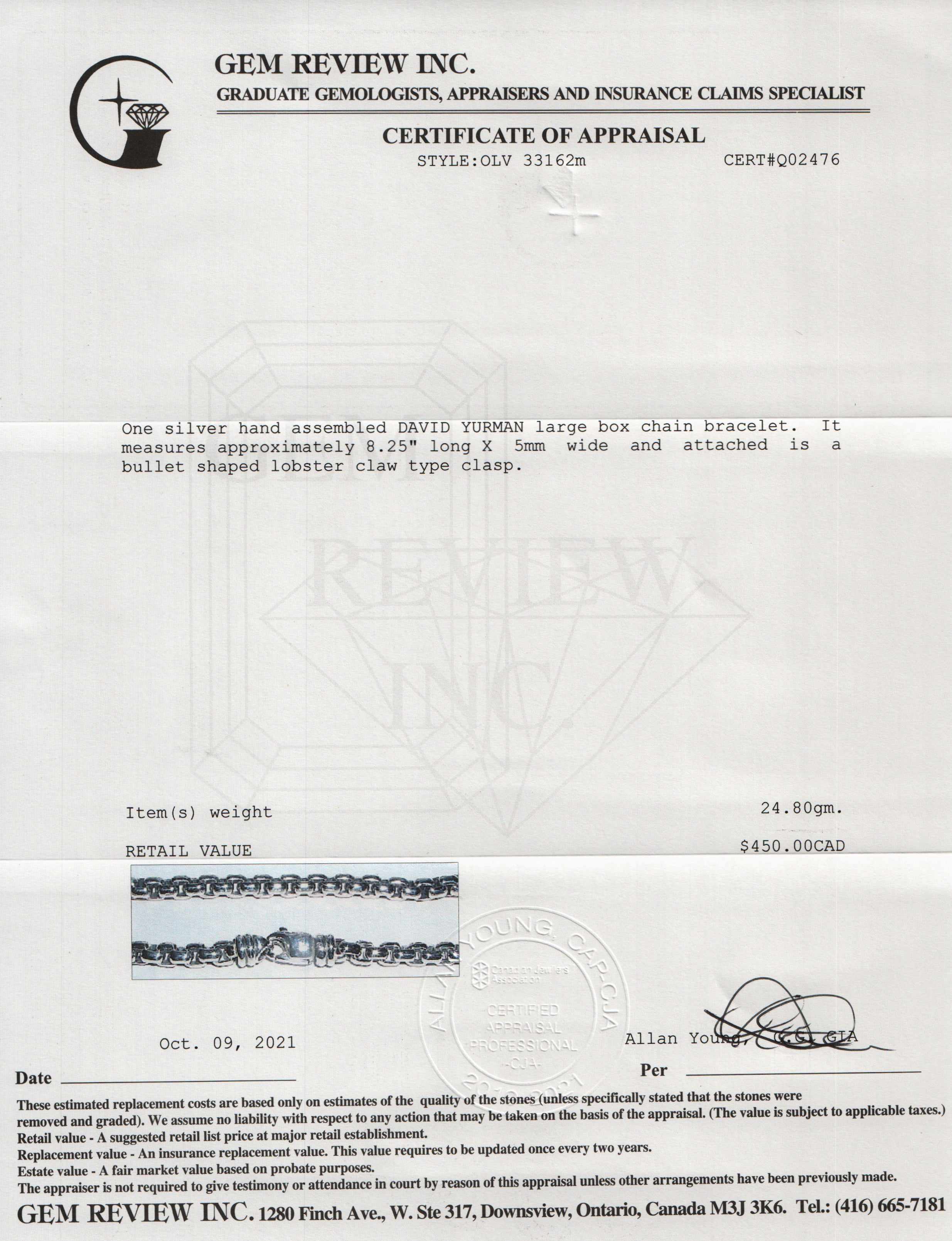 David Yurman Large Box Chain Bracelet