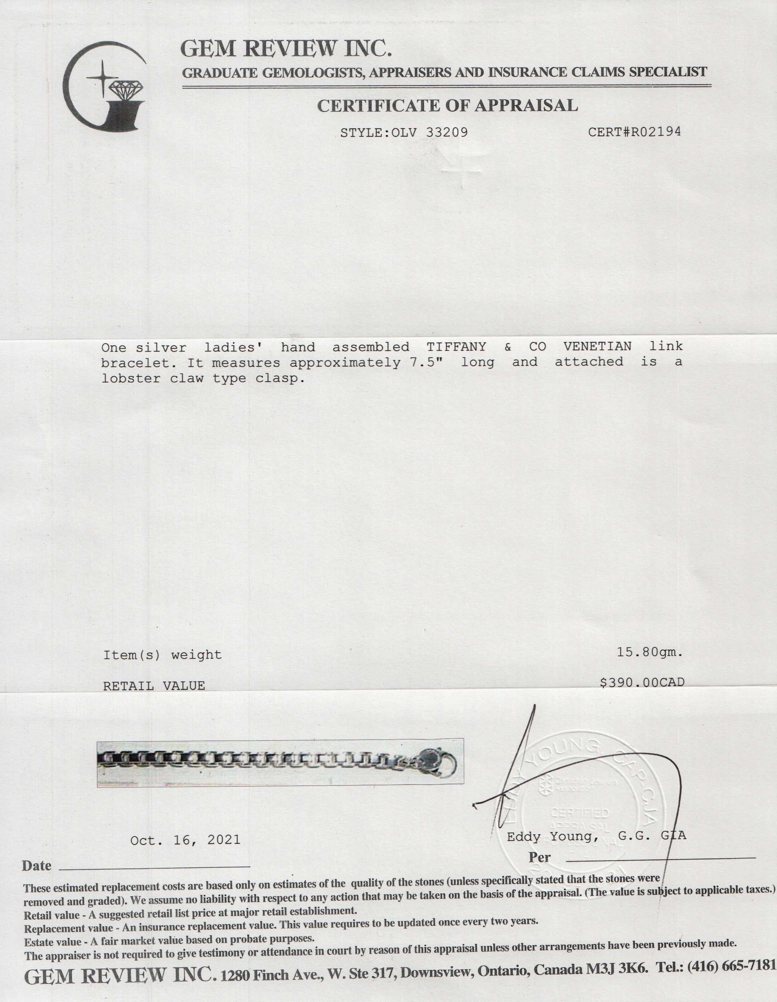 Tiffany & Co. Venetian Link Bracelet