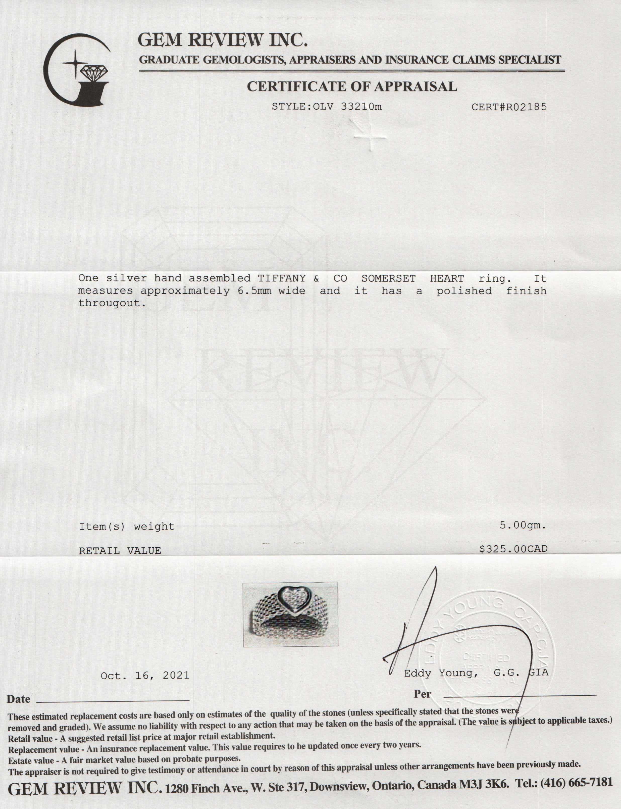 Tiffany & Co. Somerset Heart Ring