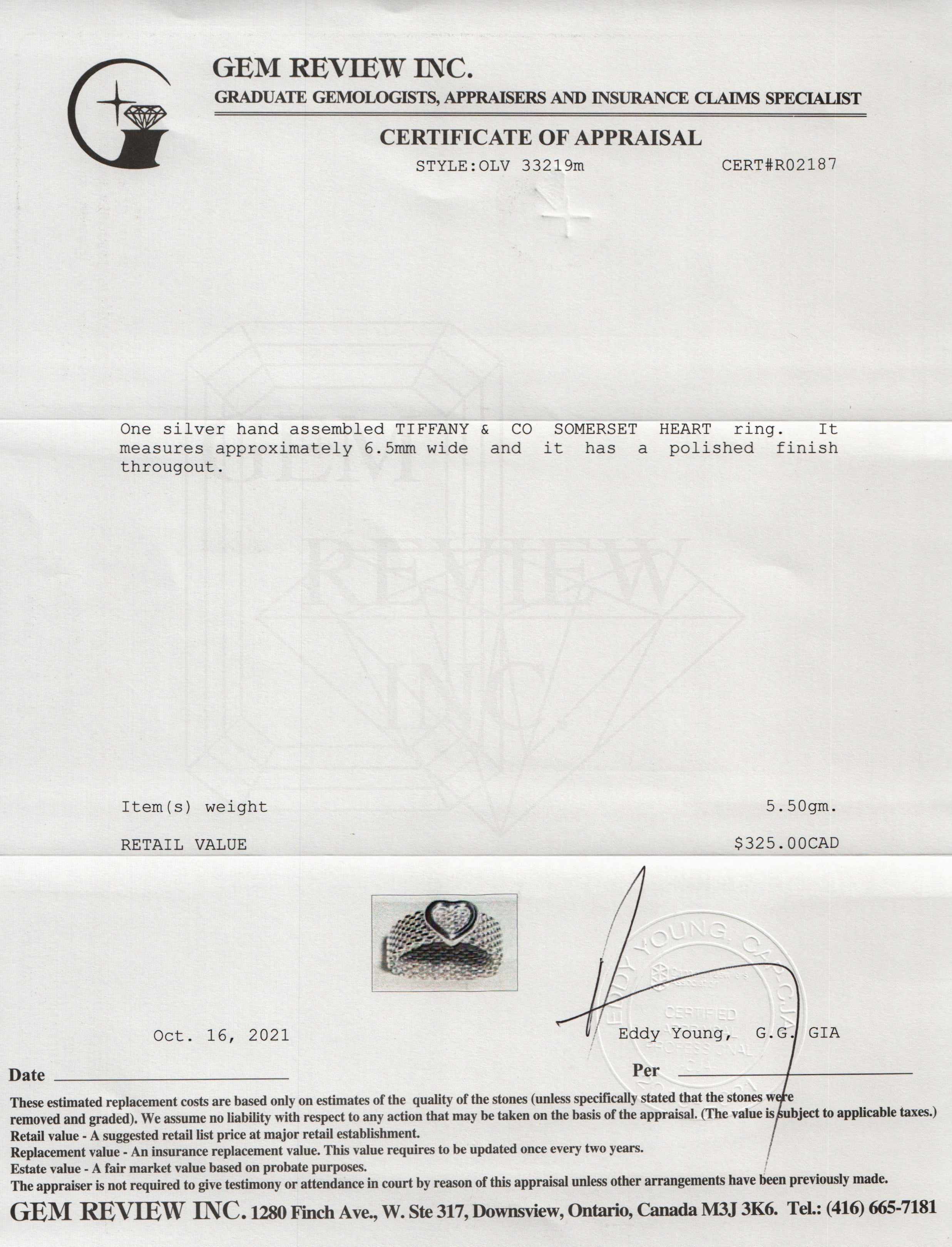 Tiffany & Co. Somerset Heart Ring