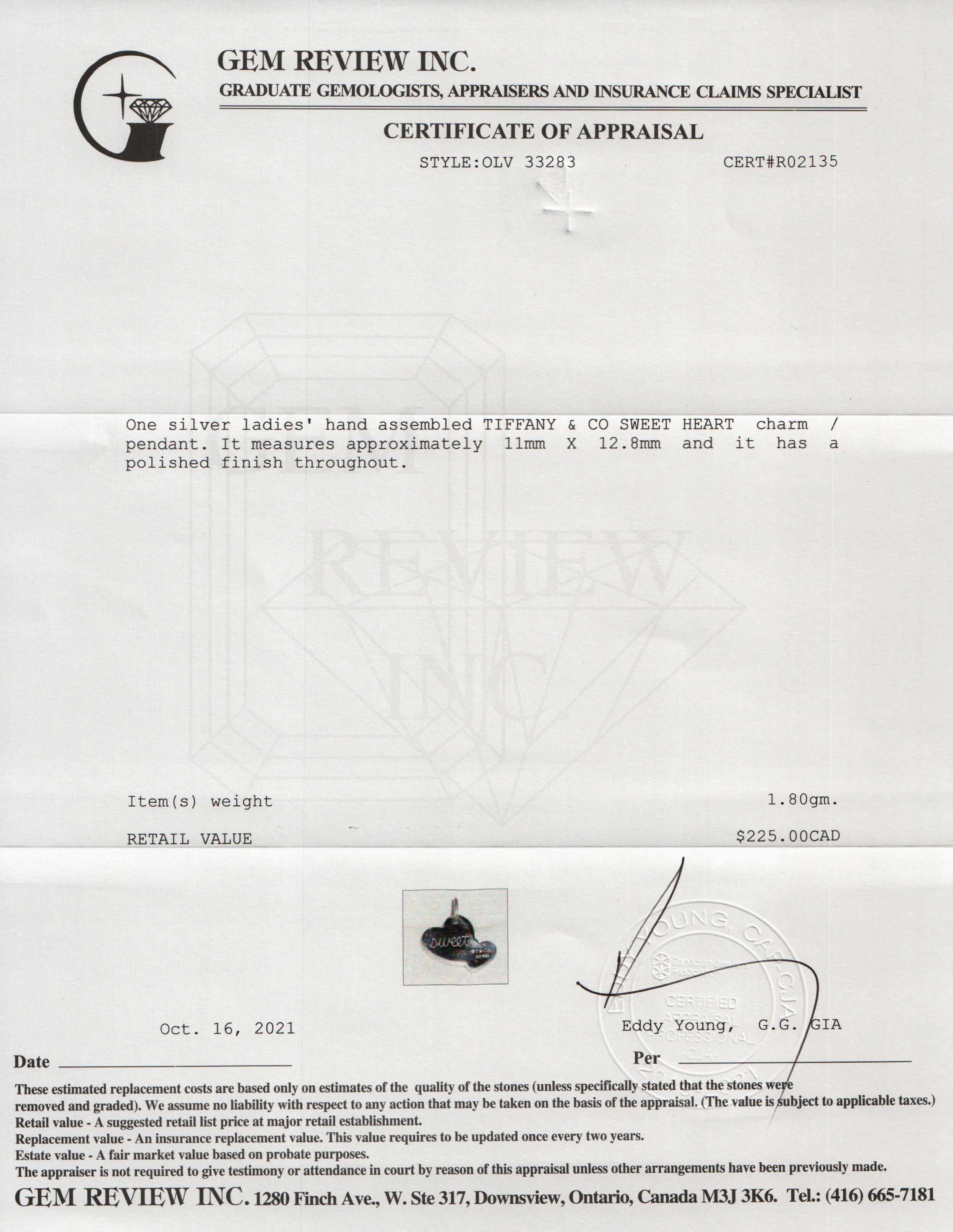 Tiffany & Co. Sweet Heart Charm