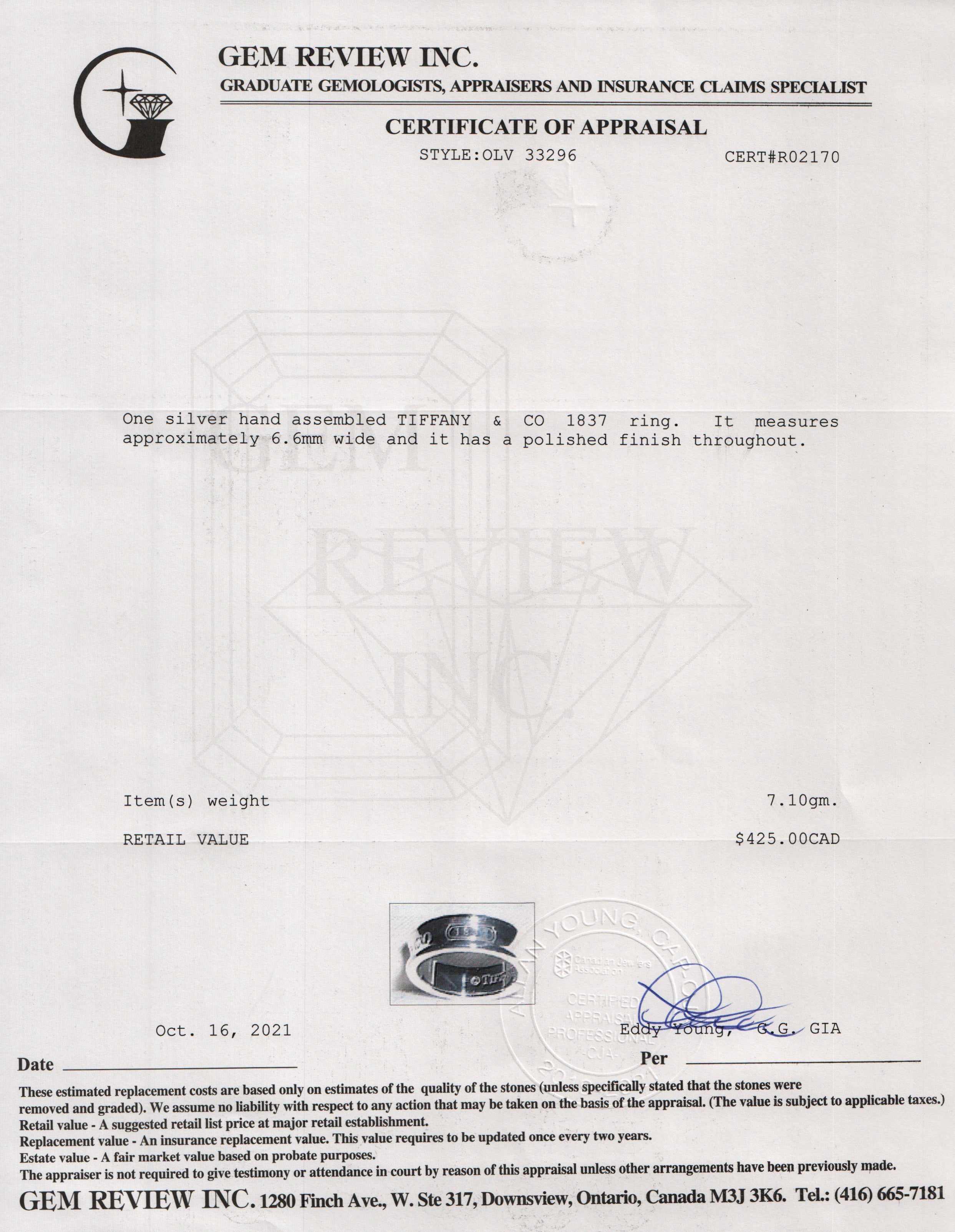 Tiffany & Co. 1837 Ring