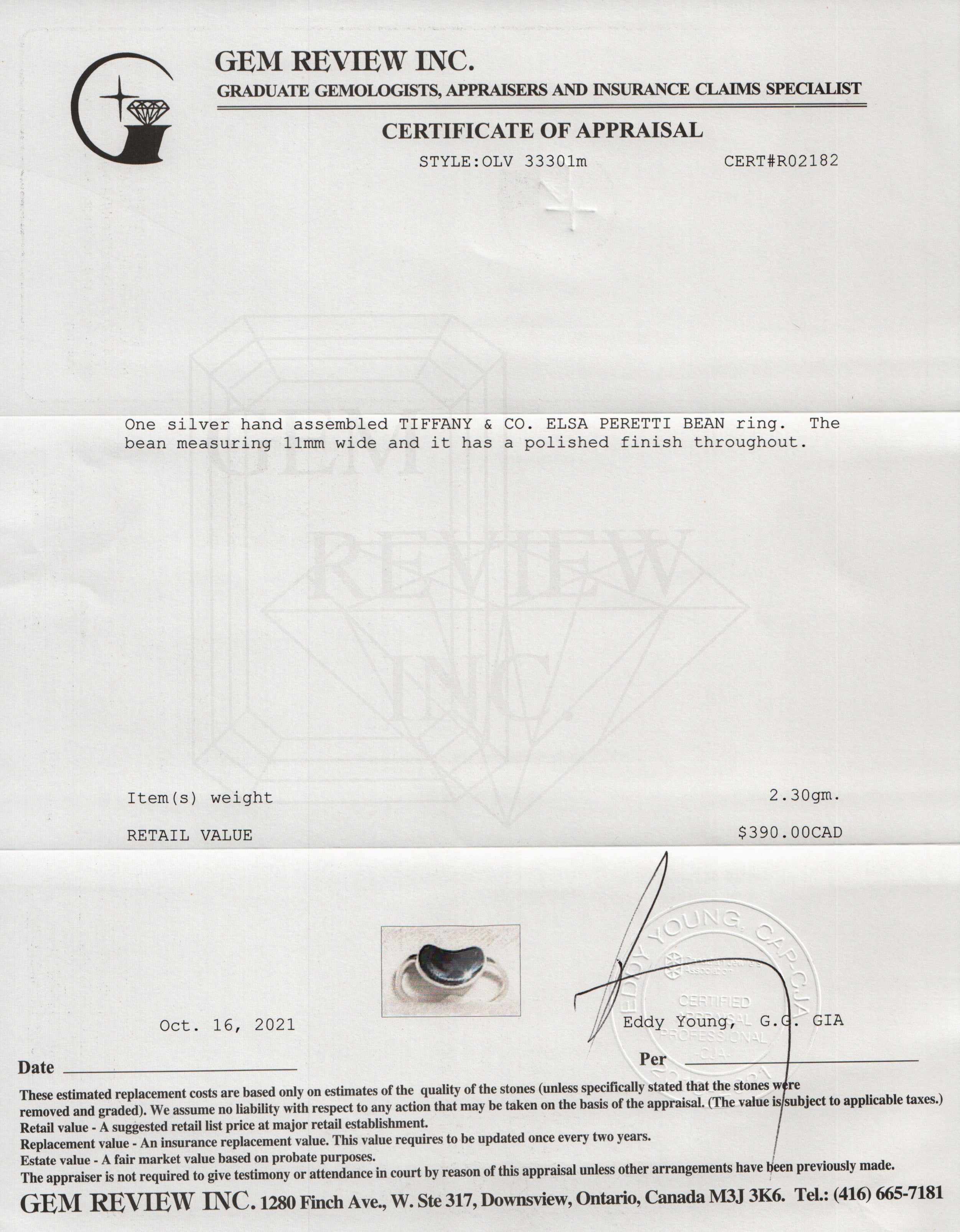 Tiffany & Co. Elsa Peretti Bean Ring