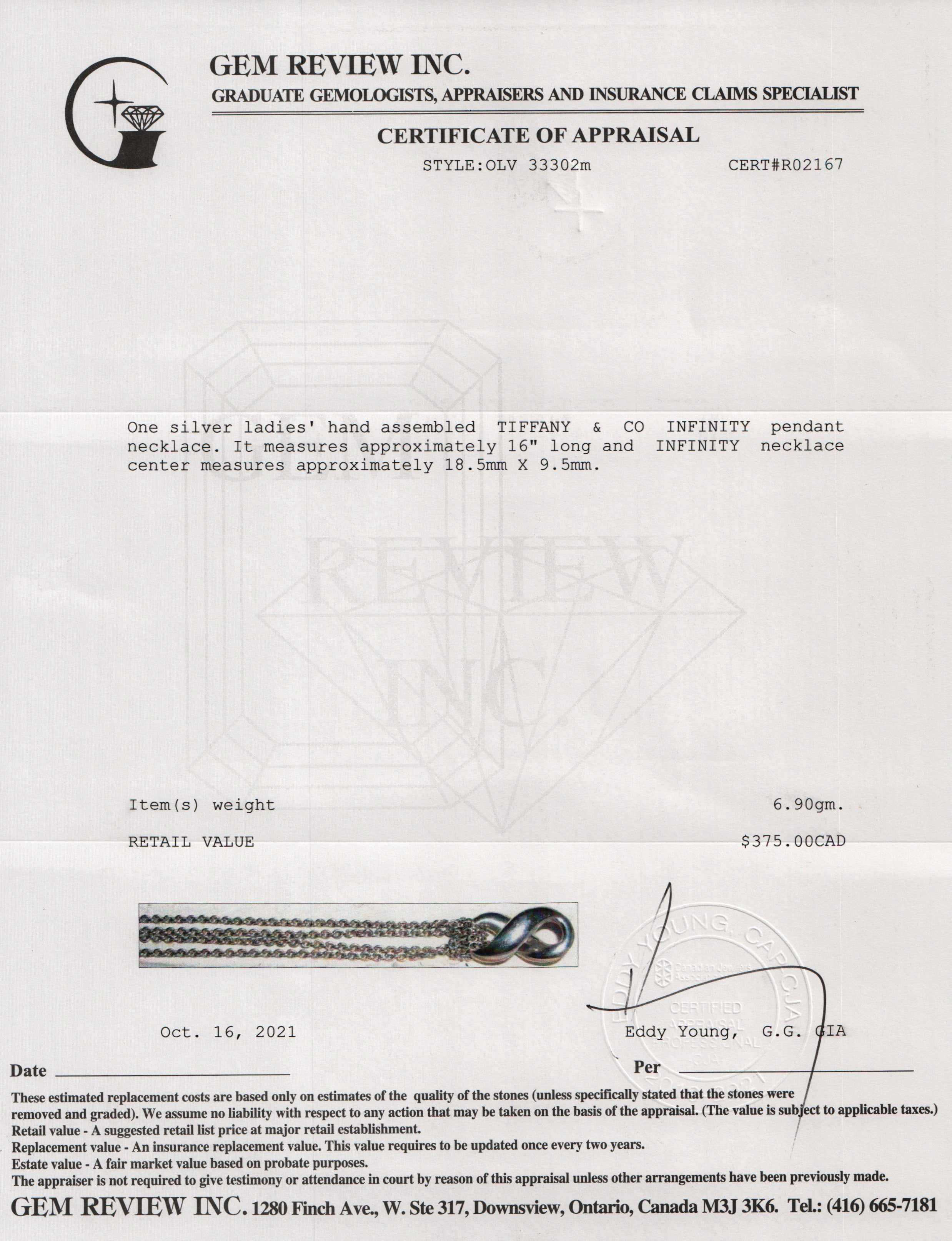 Tiffany & Co. Infinity Pendant Necklace