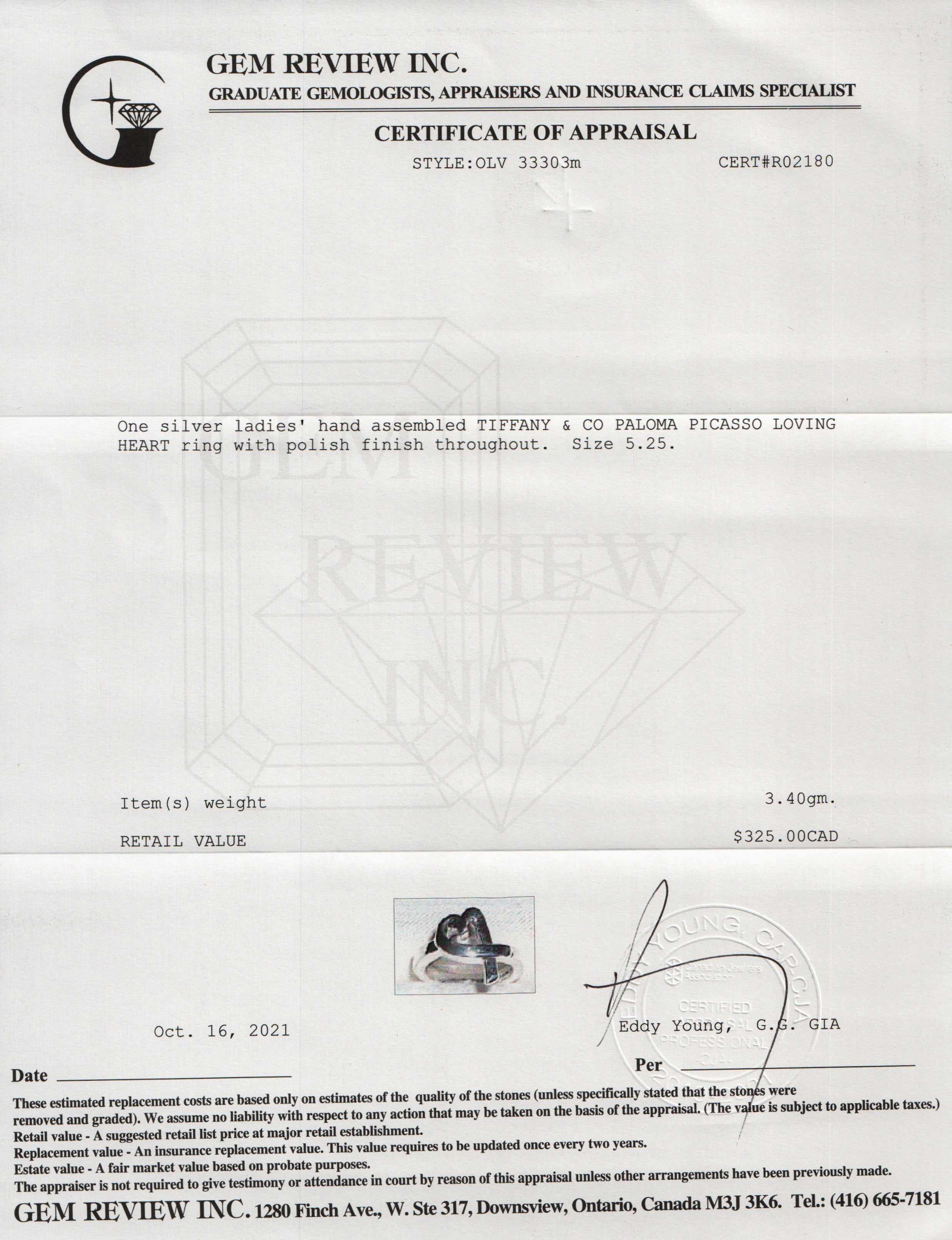 Tiffany & Co. Paloma Picasso Loving Heart Ring