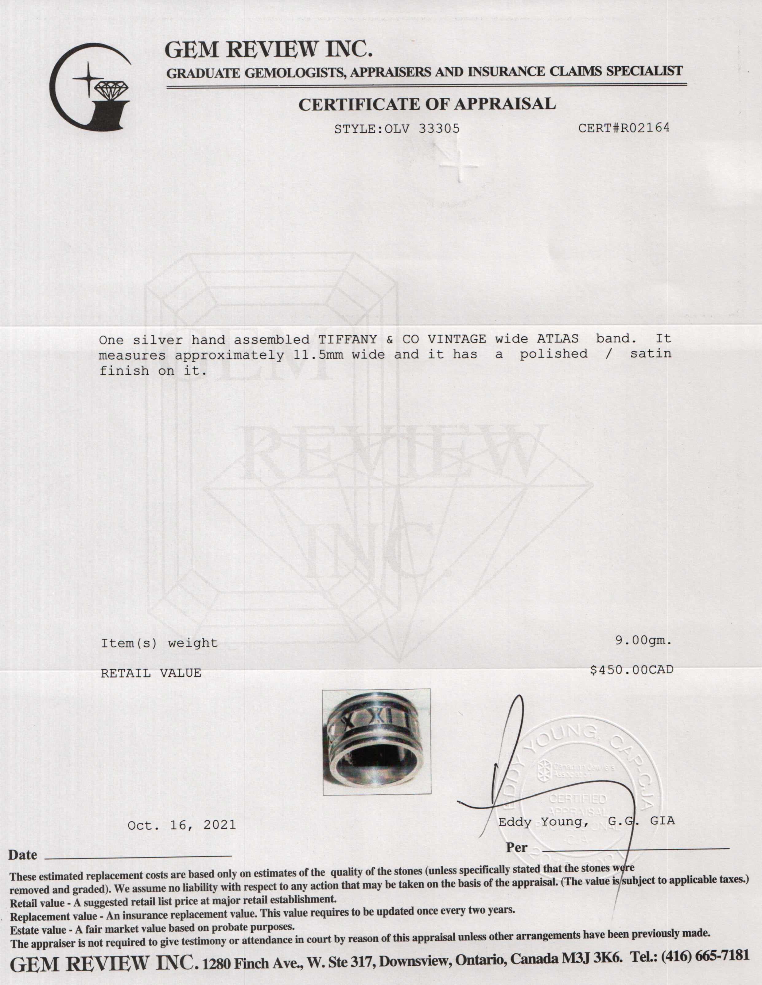 Tiffany & Co. Vintage Wide Atlas Band Ring