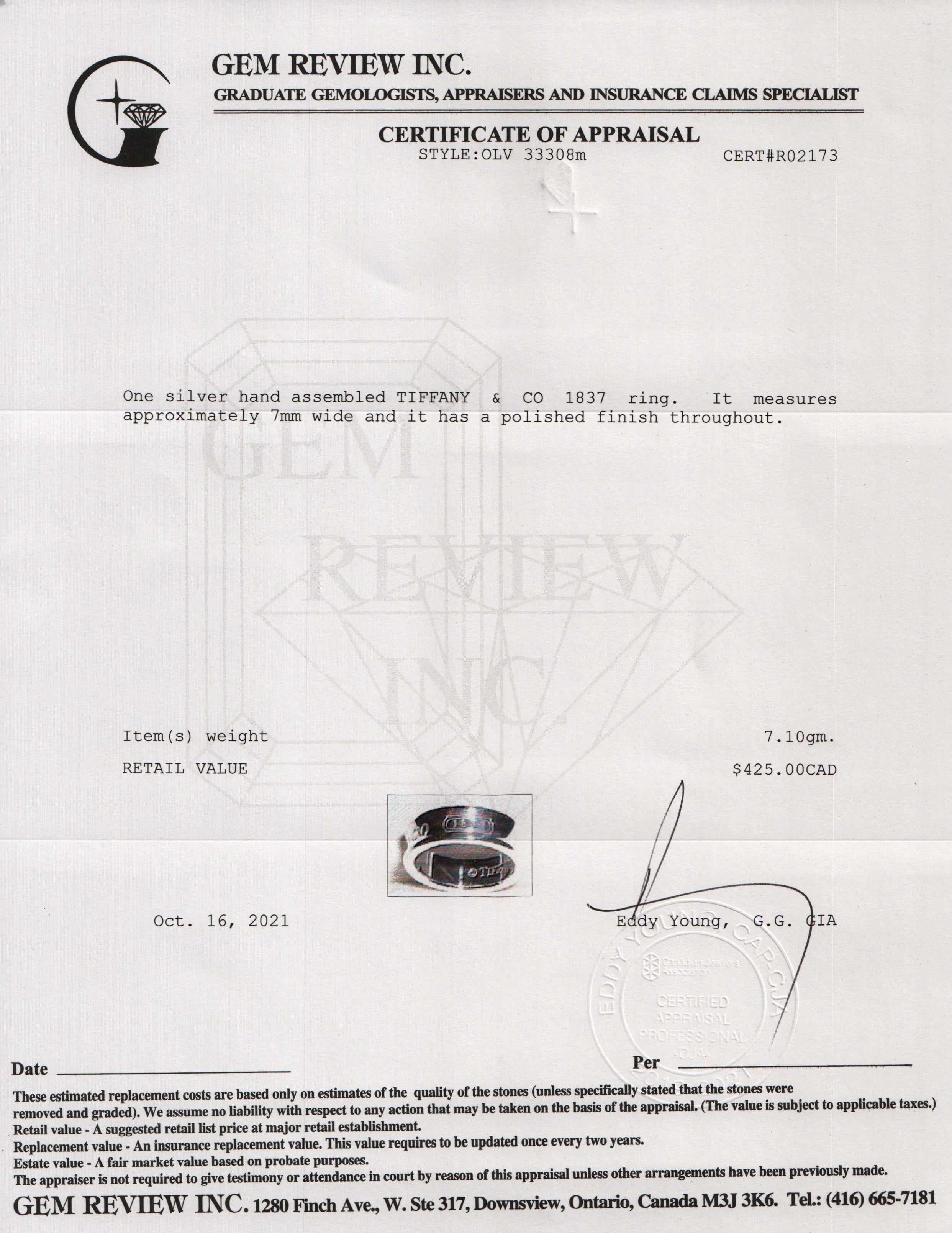 Tiffany & Co. 1837 Ring