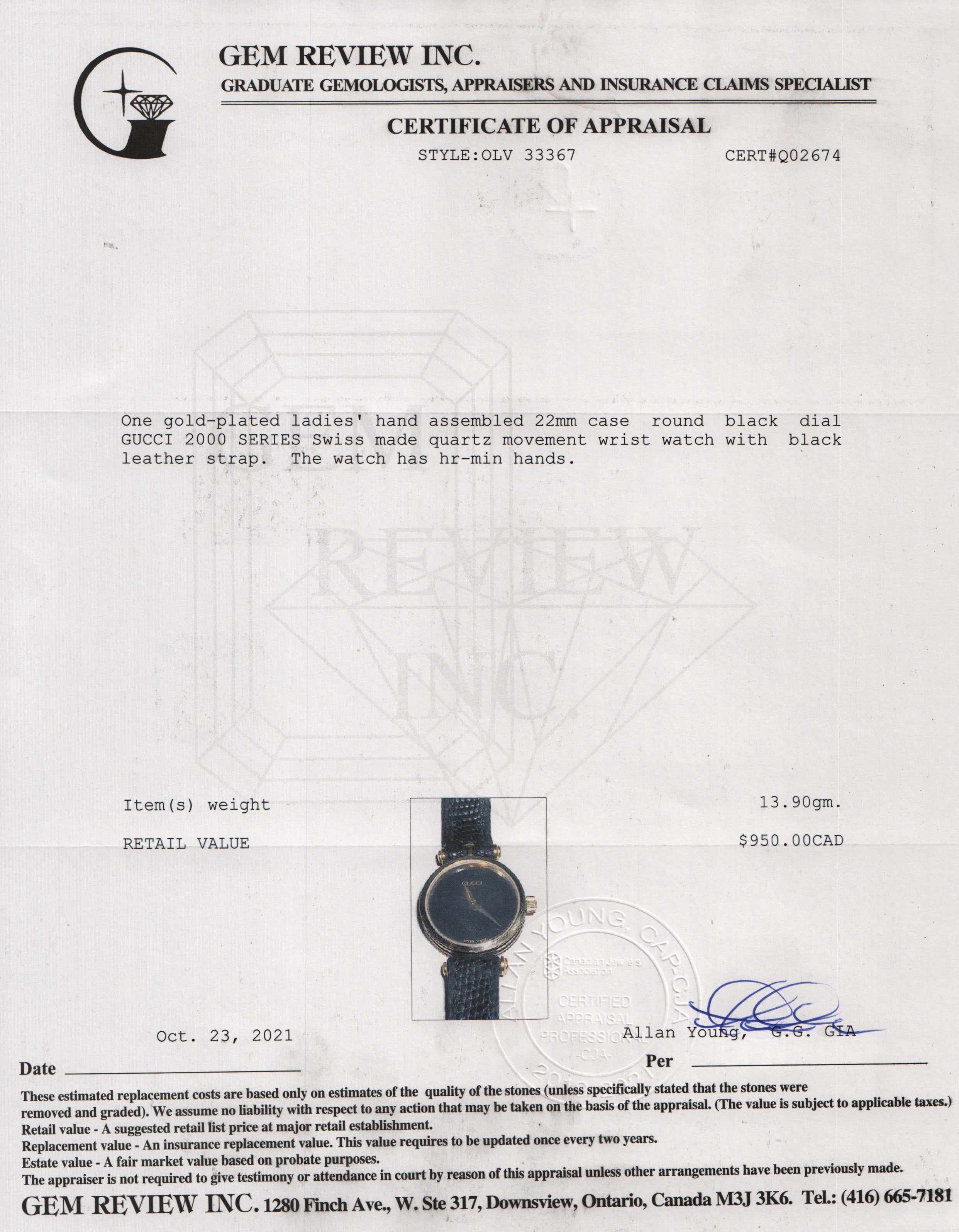 Gucci Vintage 2000 Series Watch