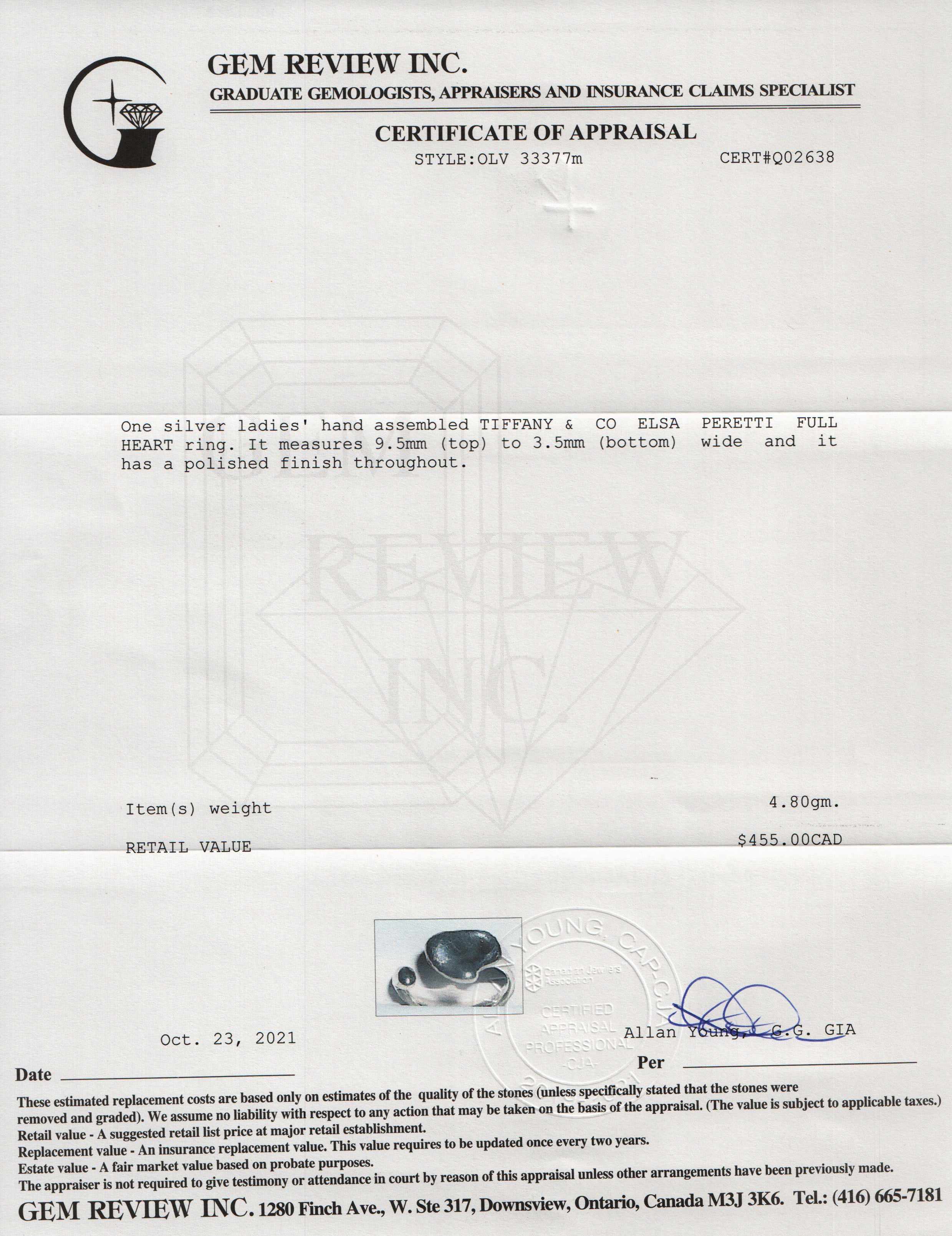 Tiffany & Co. Elsa Peretti Full Heart Ring