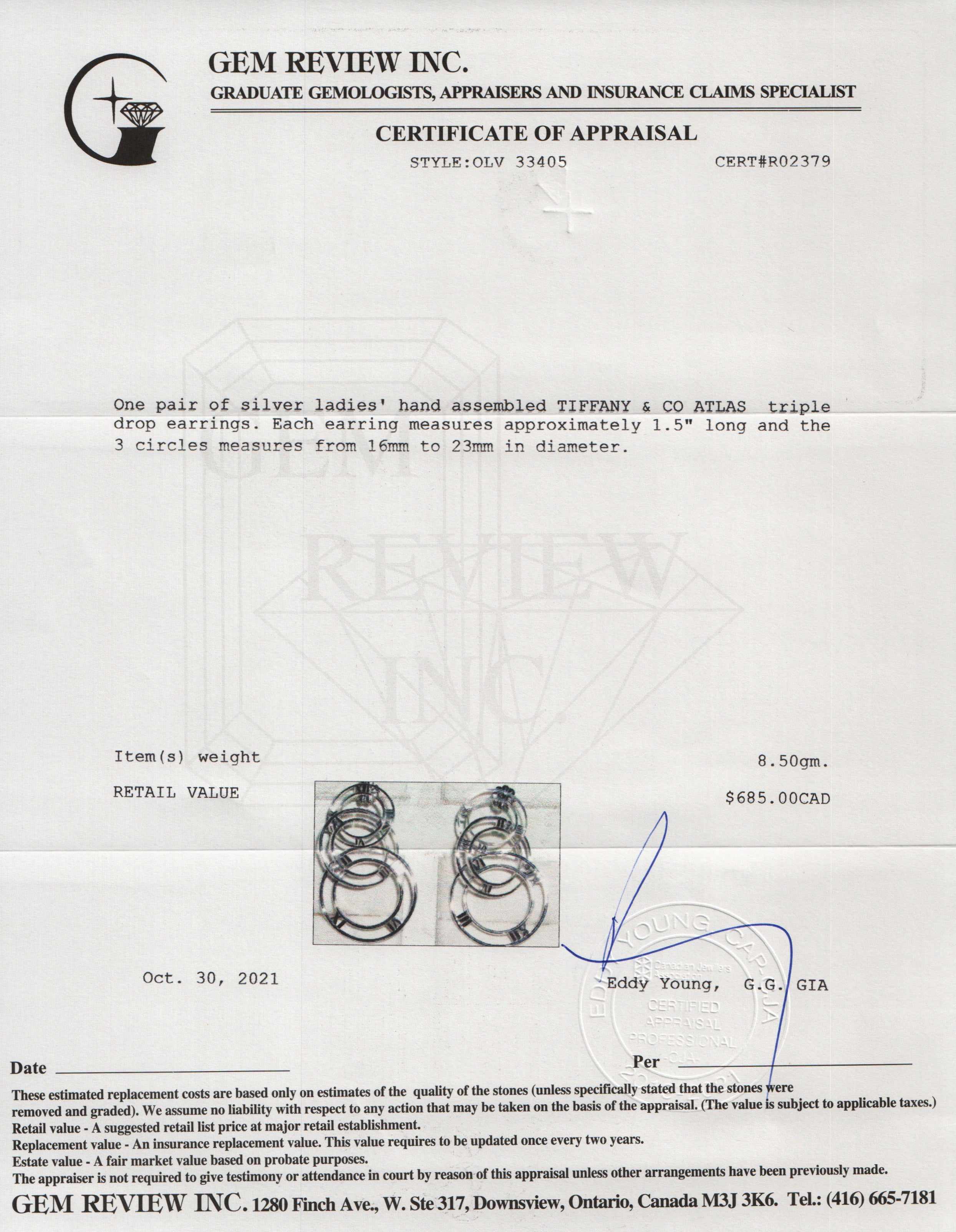 Tiffany & Co. Atlas Triple Drop Earrings